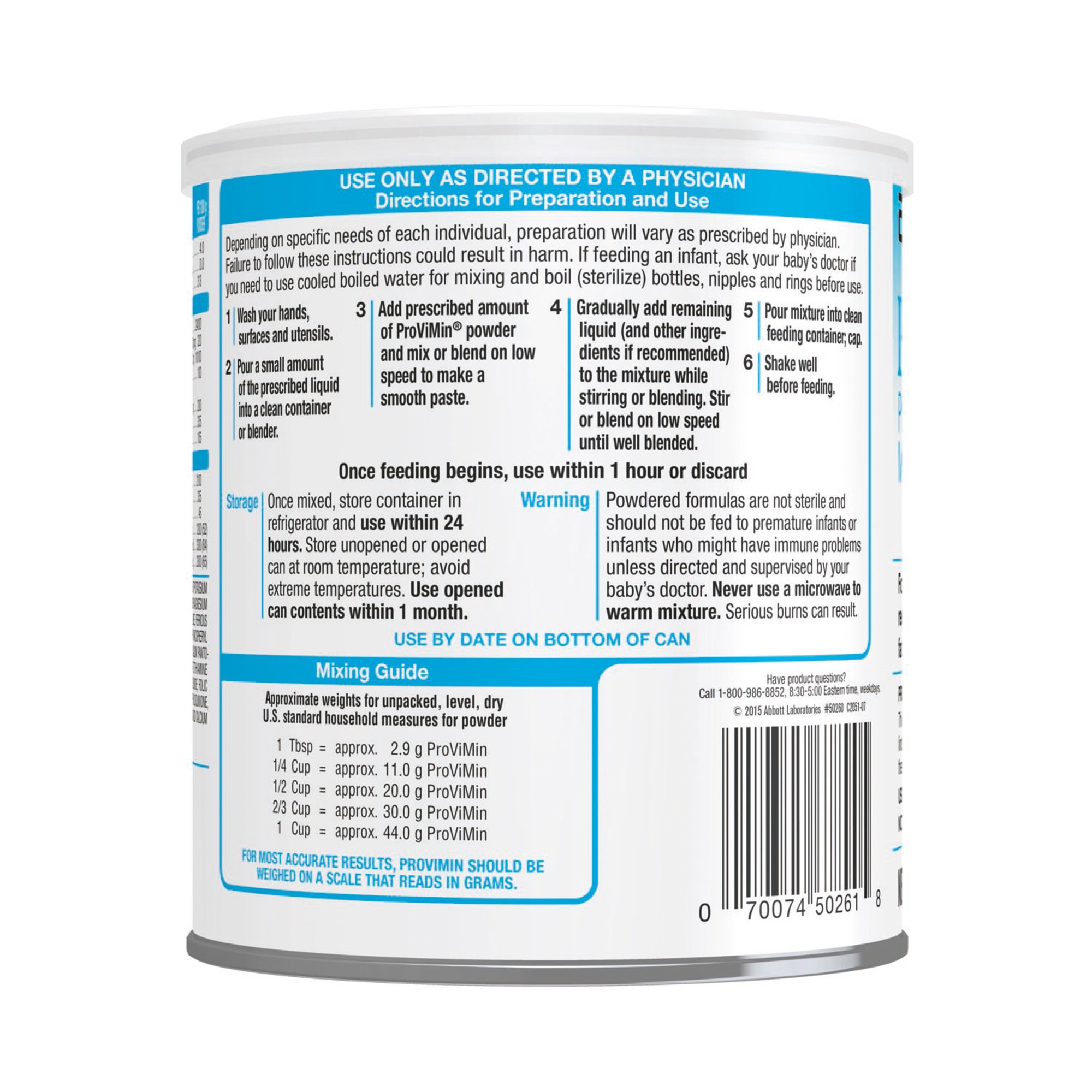 Abbott Nutrition 50260 - ProViMin® Protein-Vitamin-Mineral Module with Iron, 5.3-ounce can - 1/Each, 6/Case