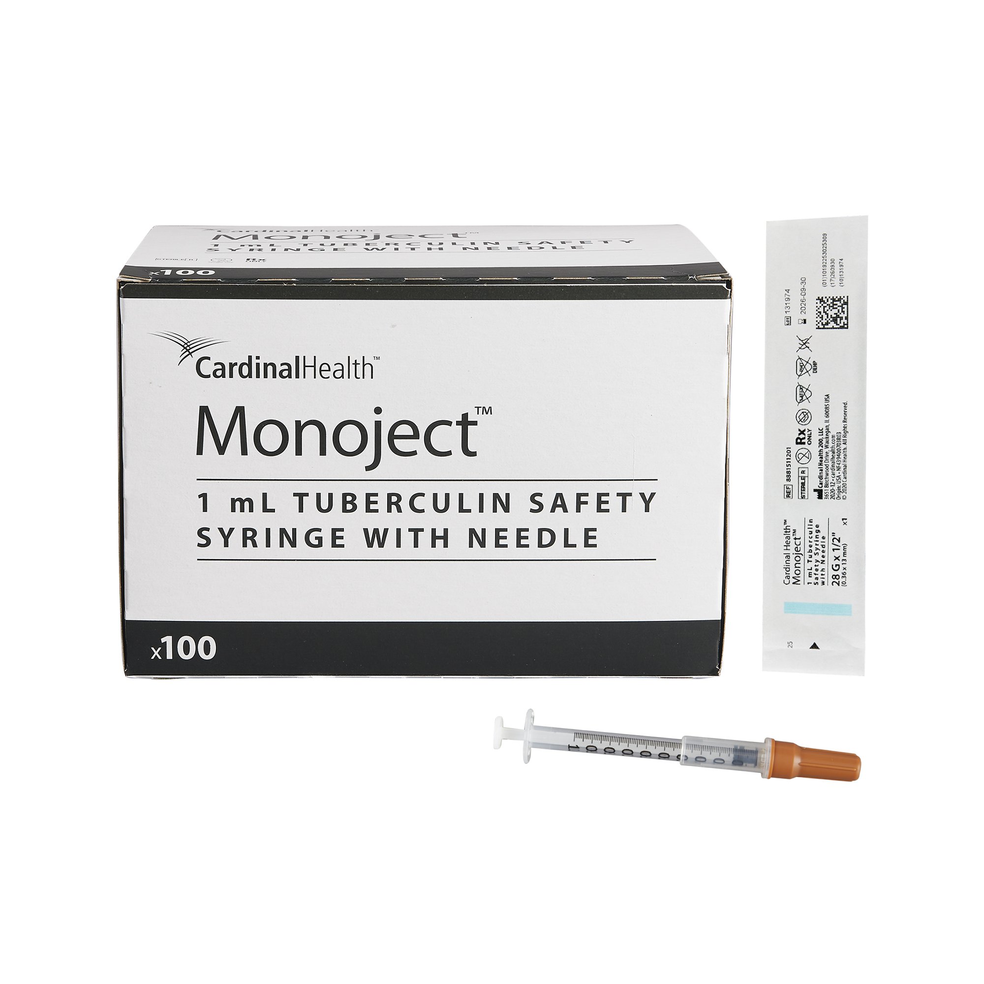 Cardinal - 8881511201 Monoject™ 1 mL Tuberculin Syringe with Needle