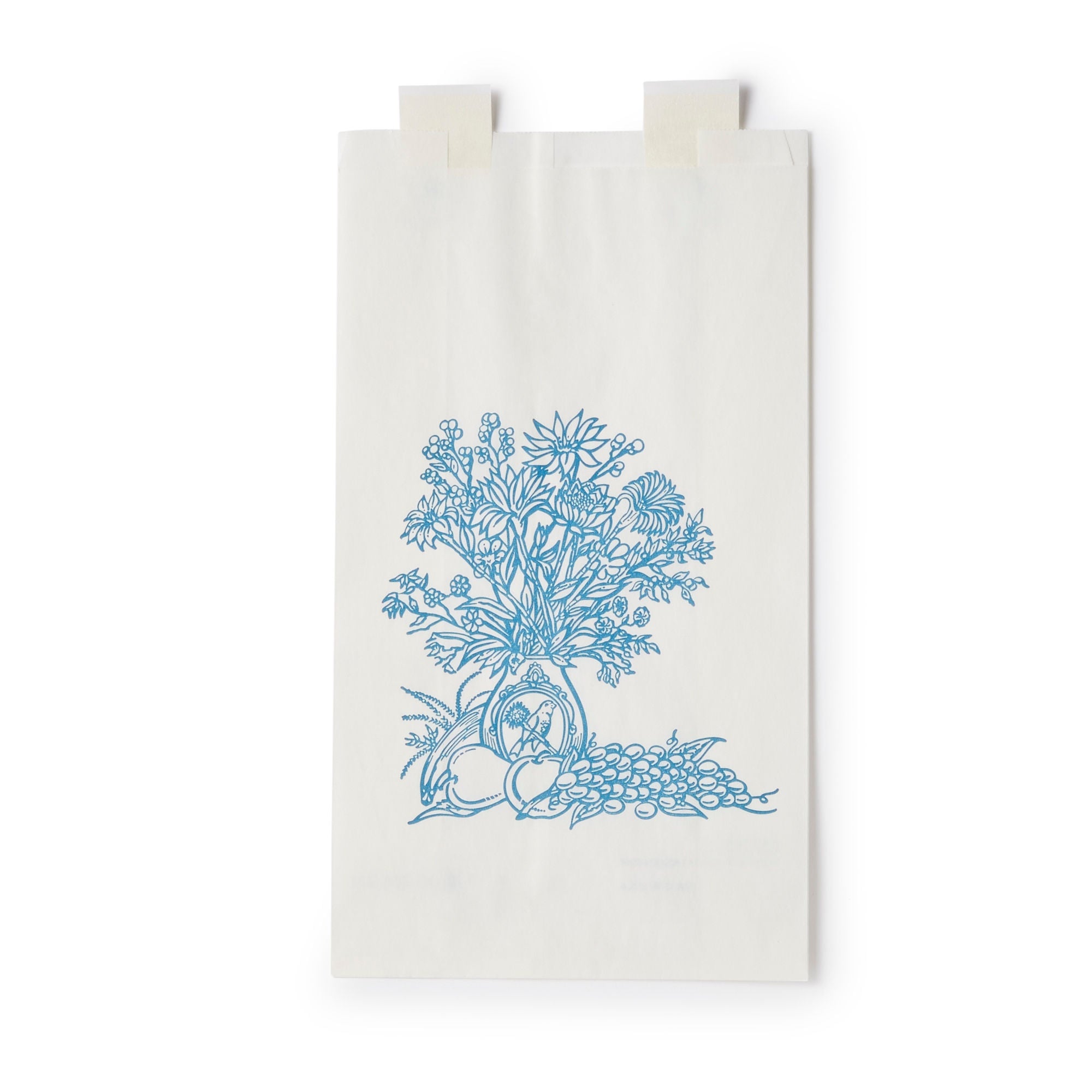 McKesson Brand - 18-713 Bedside Bag McKesson 3.13 X 6.5 X 11.38 Inch White / Blue Floral Print Paper