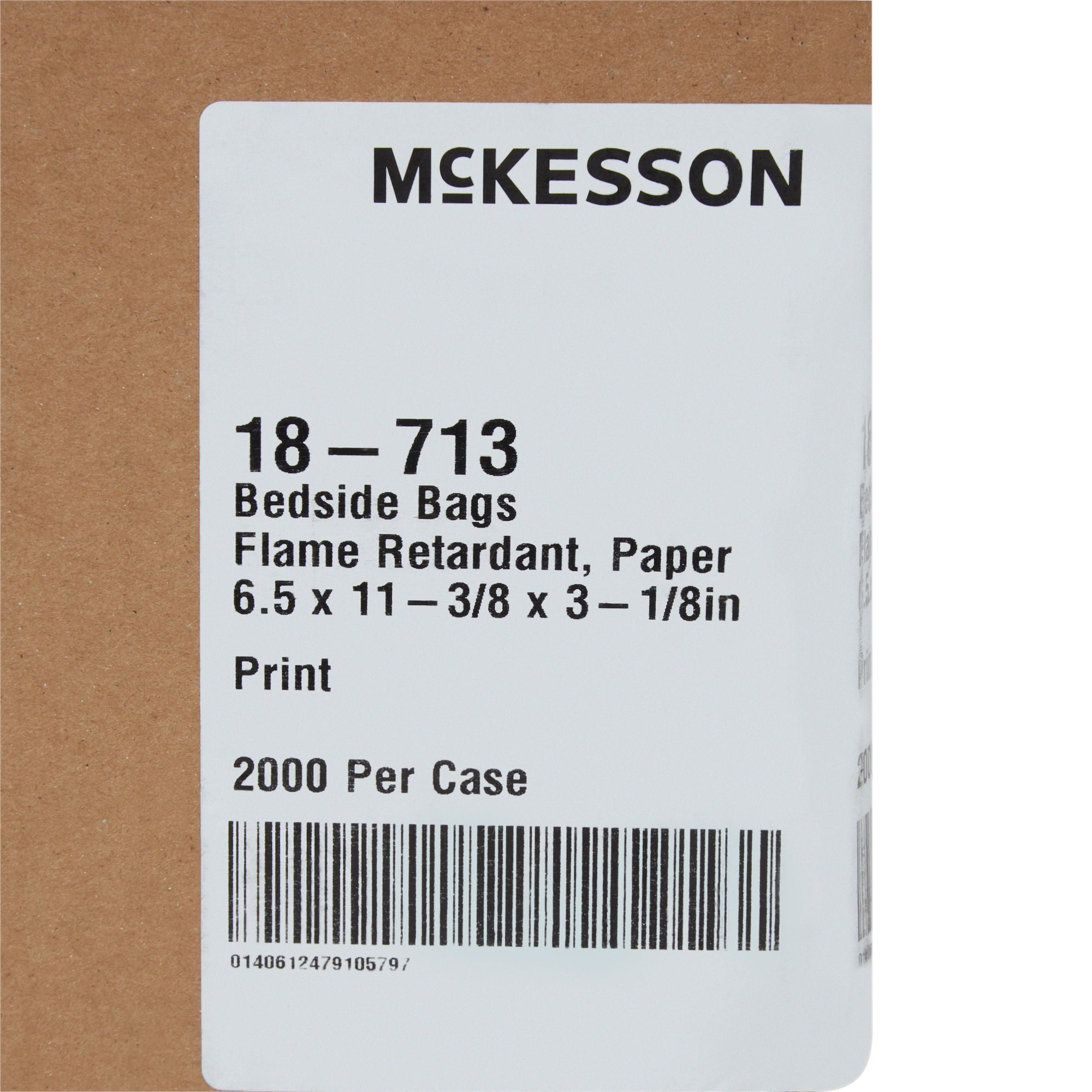 McKesson Brand - 18-713 Bedside Bag McKesson 3.13 X 6.5 X 11.38 Inch White / Blue Floral Print Paper