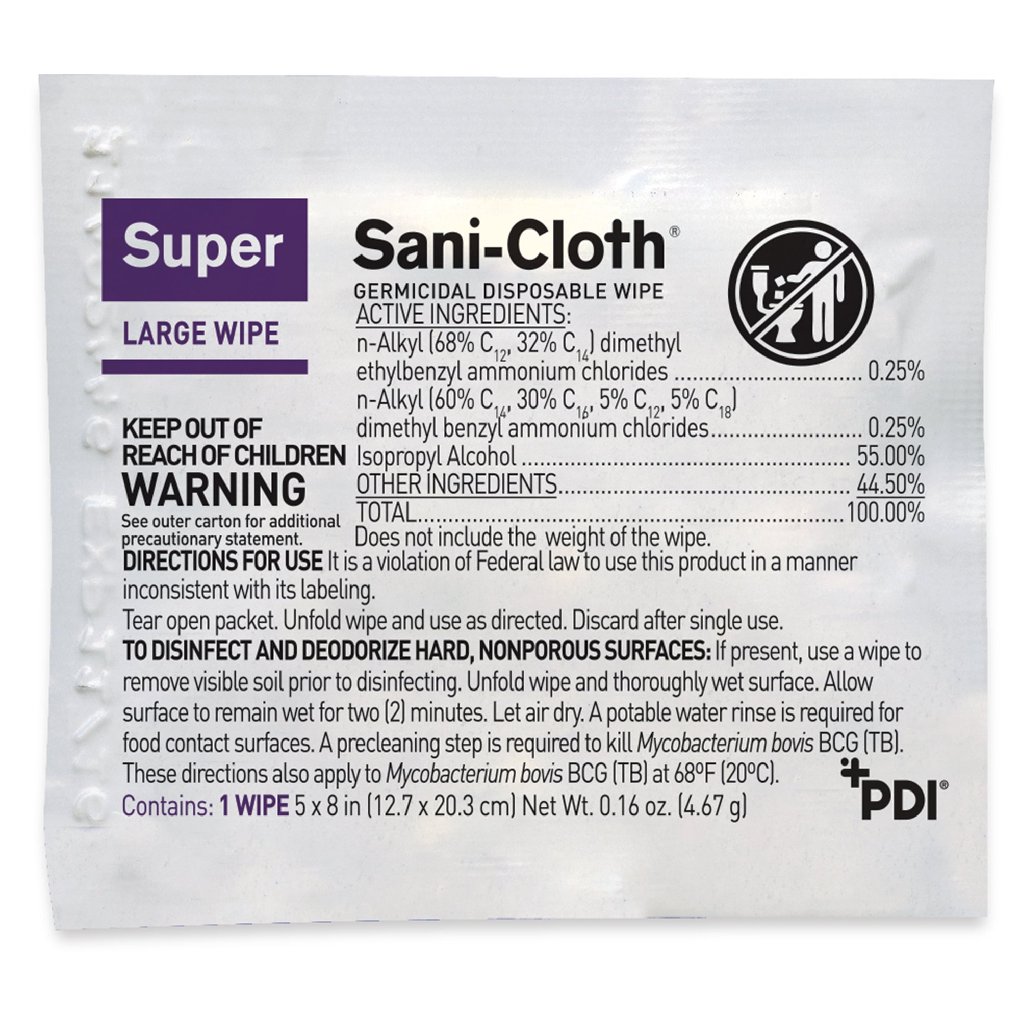 Professional Disposables - H04082 Super Sani-Cloth® Large Germicidal Disinfectant Wipes
