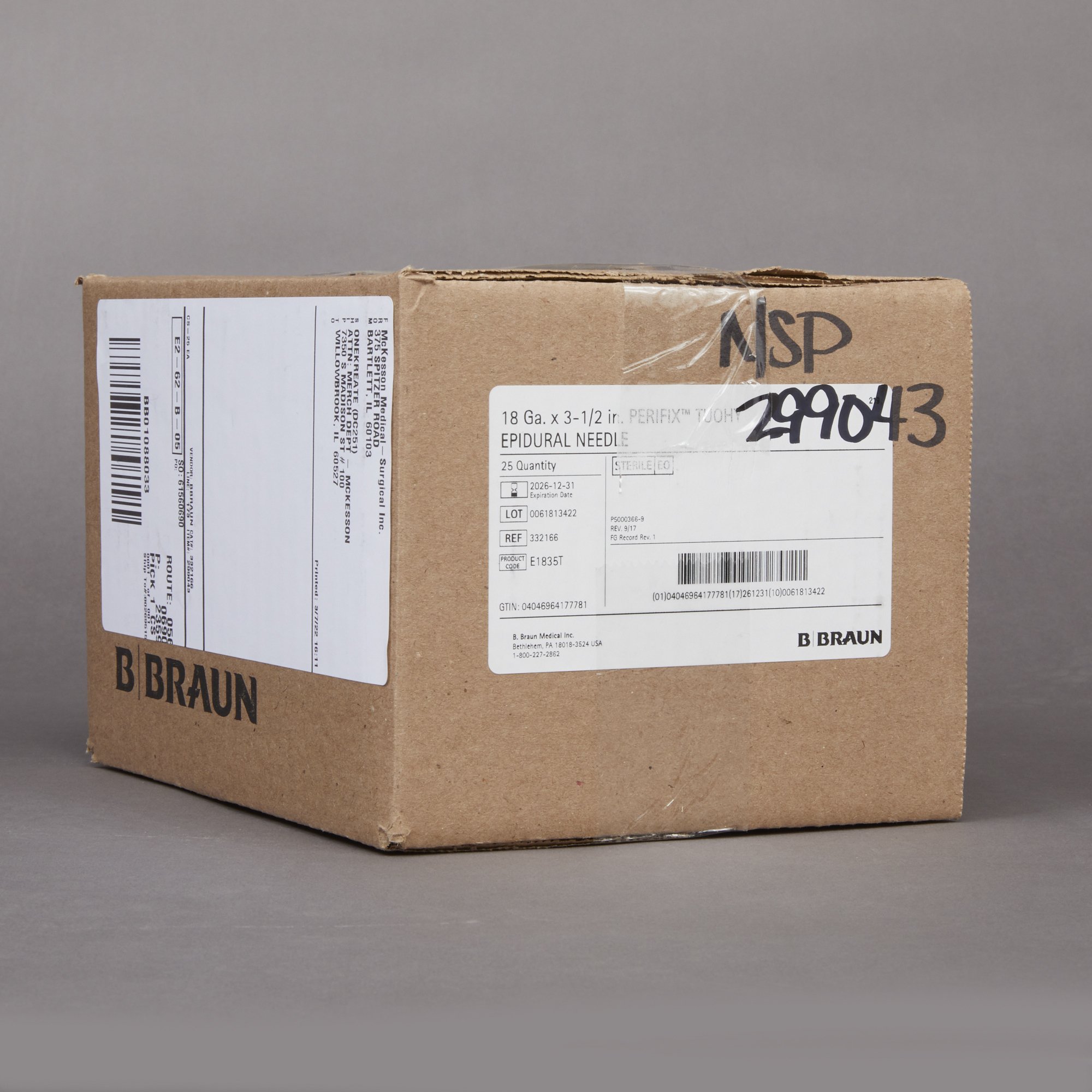 B. Braun 332166 - Perifix® Epidural Needle - 1/Each, 25/Case