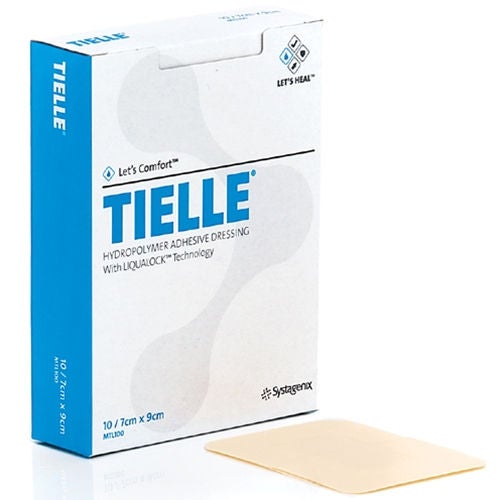 Solventum Corporation - MTL101EN Foam Dressing TIELLE™ 4-1/4 X 4-1/4 Inch With Border Film Backing Adhesive Square Sterile