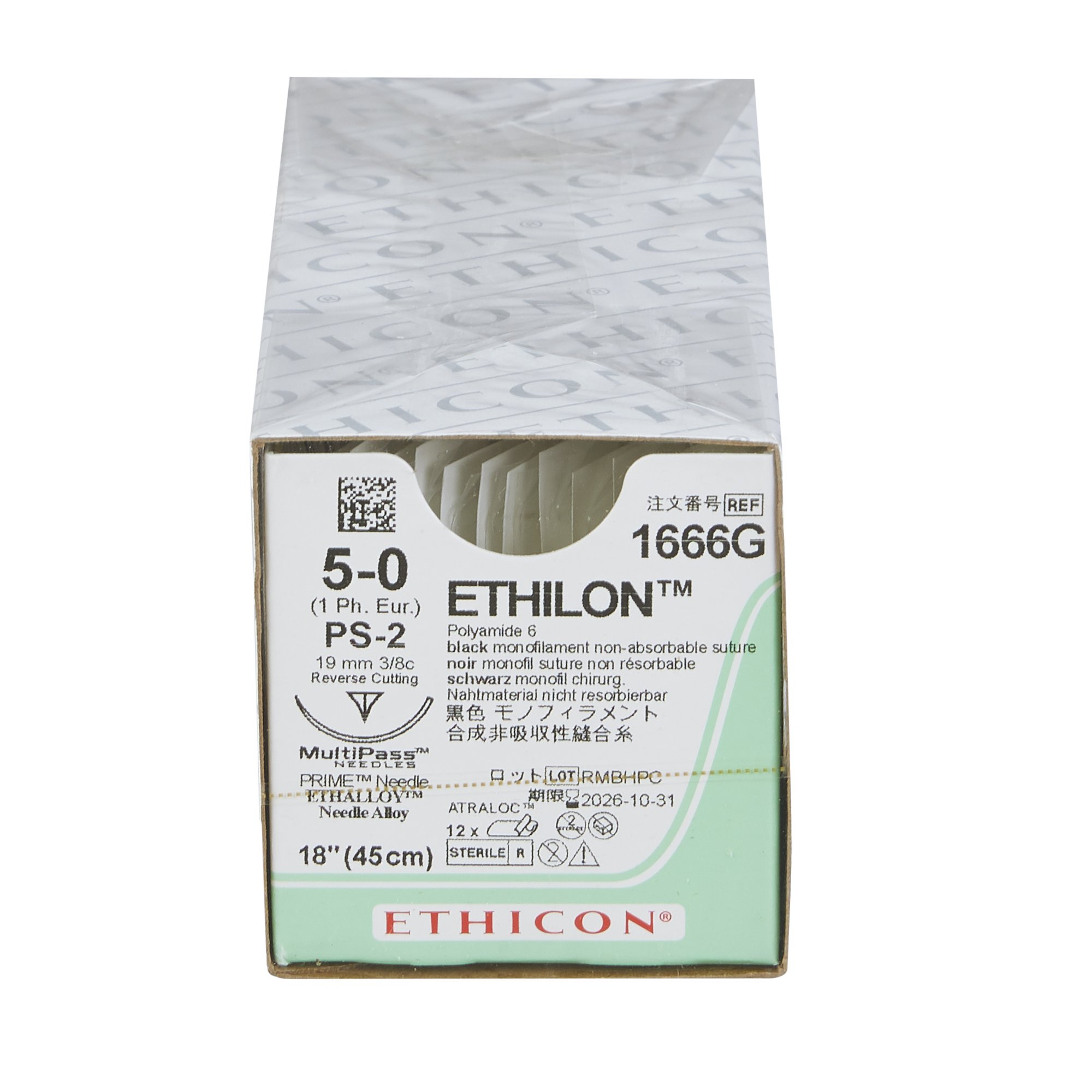 J & J Healthcare Systems 1666G - Ethilon™ Suture with Needle - 12/Dozen, 12/Box