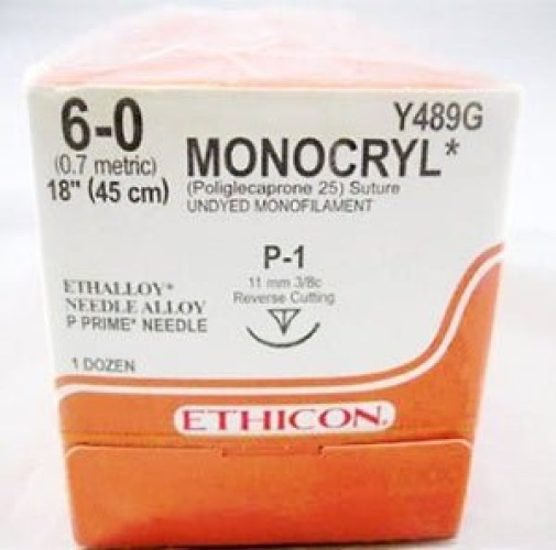 J & J Healthcare Systems - Y489G Monocryl™ Suture with Needle