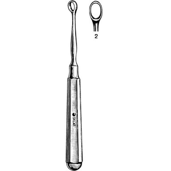 Sklar - 06-4131 Dermal Curette Sklar® Piffard 6 Inch Length Hexagonal Handle Size 2 Tip Straight Fenestrated Oval Tip