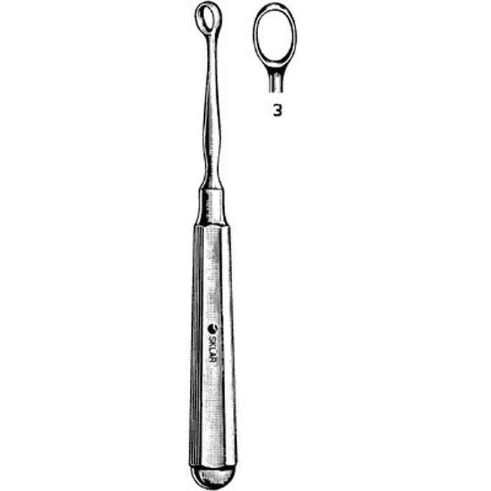 Sklar - 06-4132 Dermal Curette Sklar® Piffard 6 Inch Length Hexagonal Handle Size 3 Tip Straight Fenestrated Oval Tip