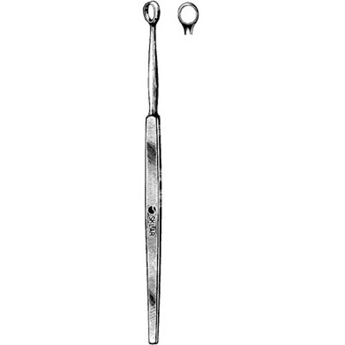 Sklar - 06-4139 Dermal Curette Sklar® Fox 5-1/2 Inch Length Solid Flat Handle 4 mm Tip Straight Sharp Fenestrated Round Tip