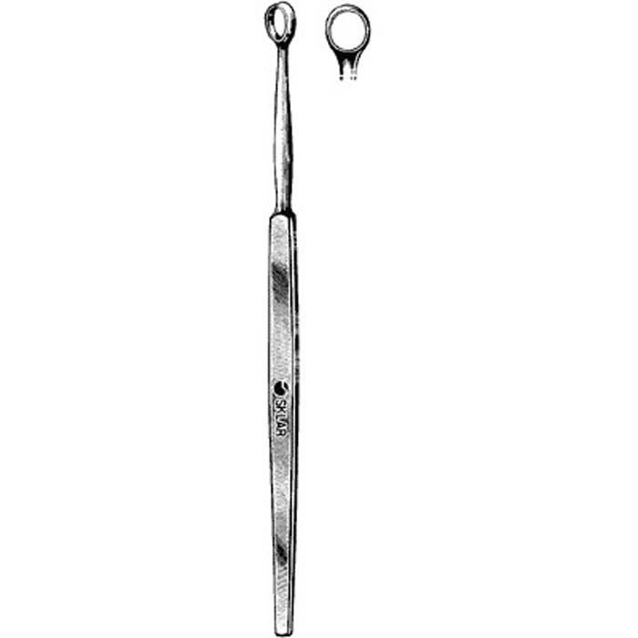 Sklar - 06-4140 Dermal Curette Sklar® Fox 5-1/2 Inch Length Solid Flat Handle 5 mm Tip Straight Sharp Fenestrated Round Tip