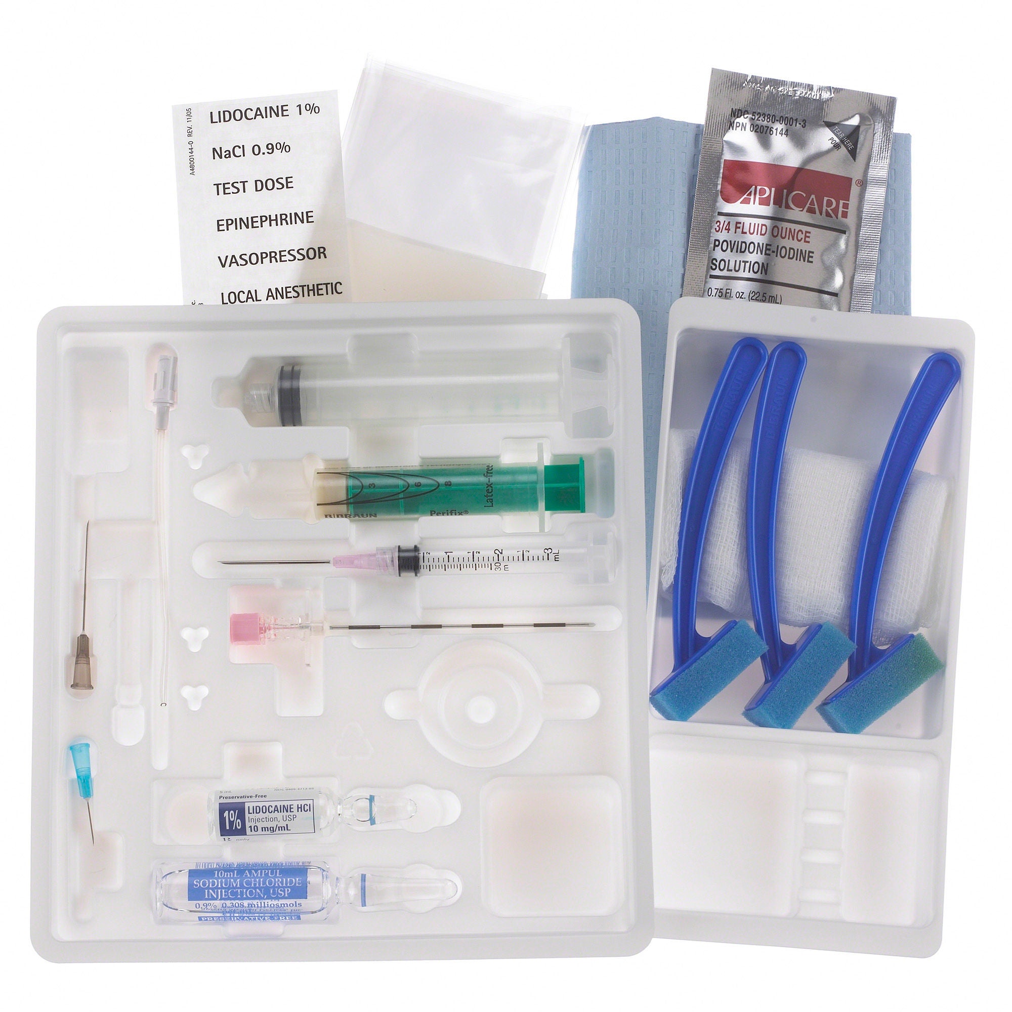 B. Braun - 332247 Epidural Tray Perifix® Single Shot Tuohy Schliff / Winged 18 Gauge 3-1/2 Inch