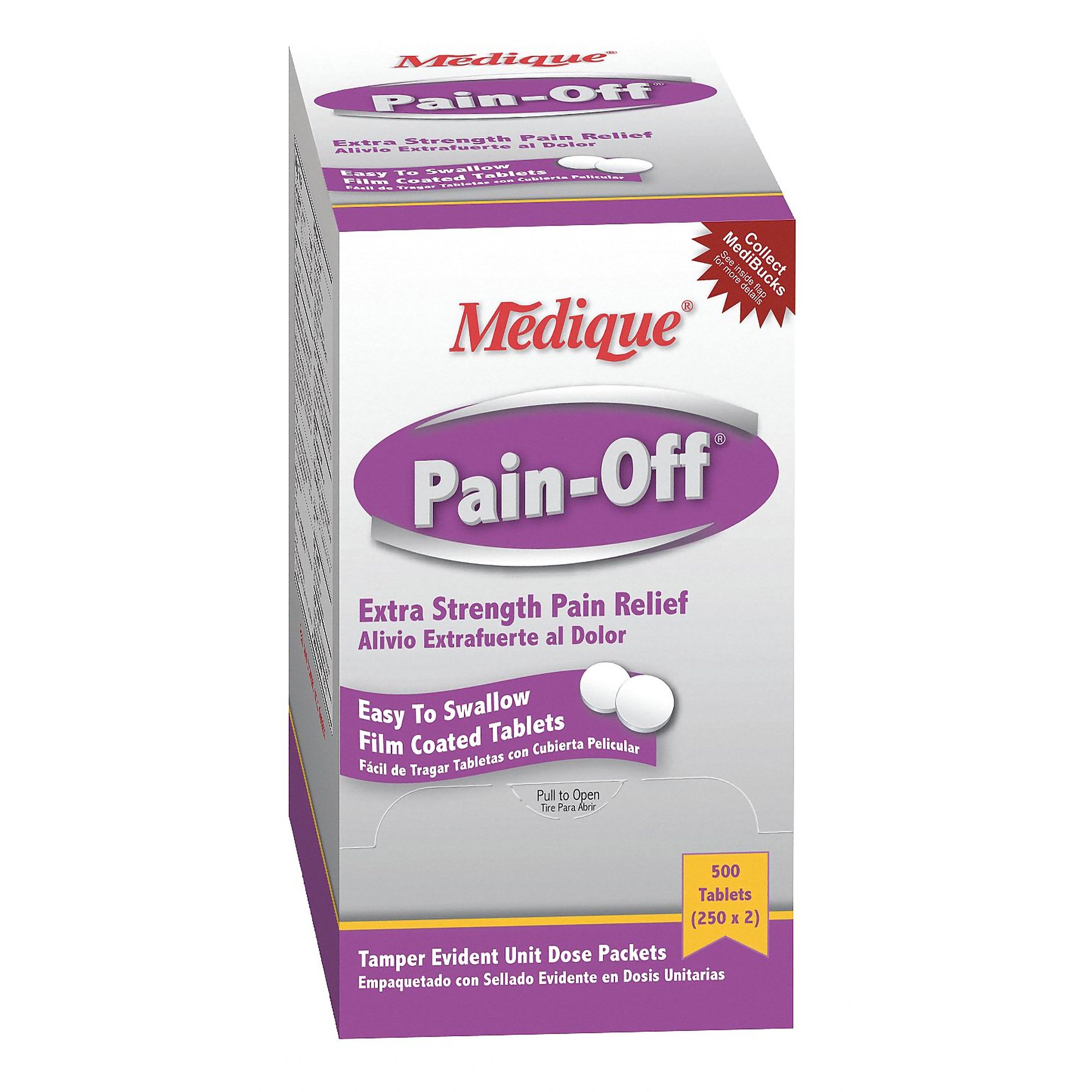 Medique Products 22813 - Pain-Off® Acetaminophen / Aspirin / Caffeine Pain Relief - 500/Box