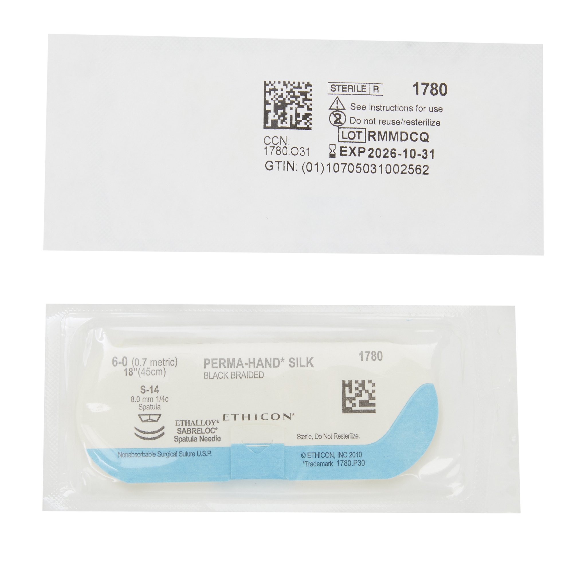 J & J Healthcare Systems 1780G - Perma-Hand™ Suture with Needle - 12/Dozen, 12/Box