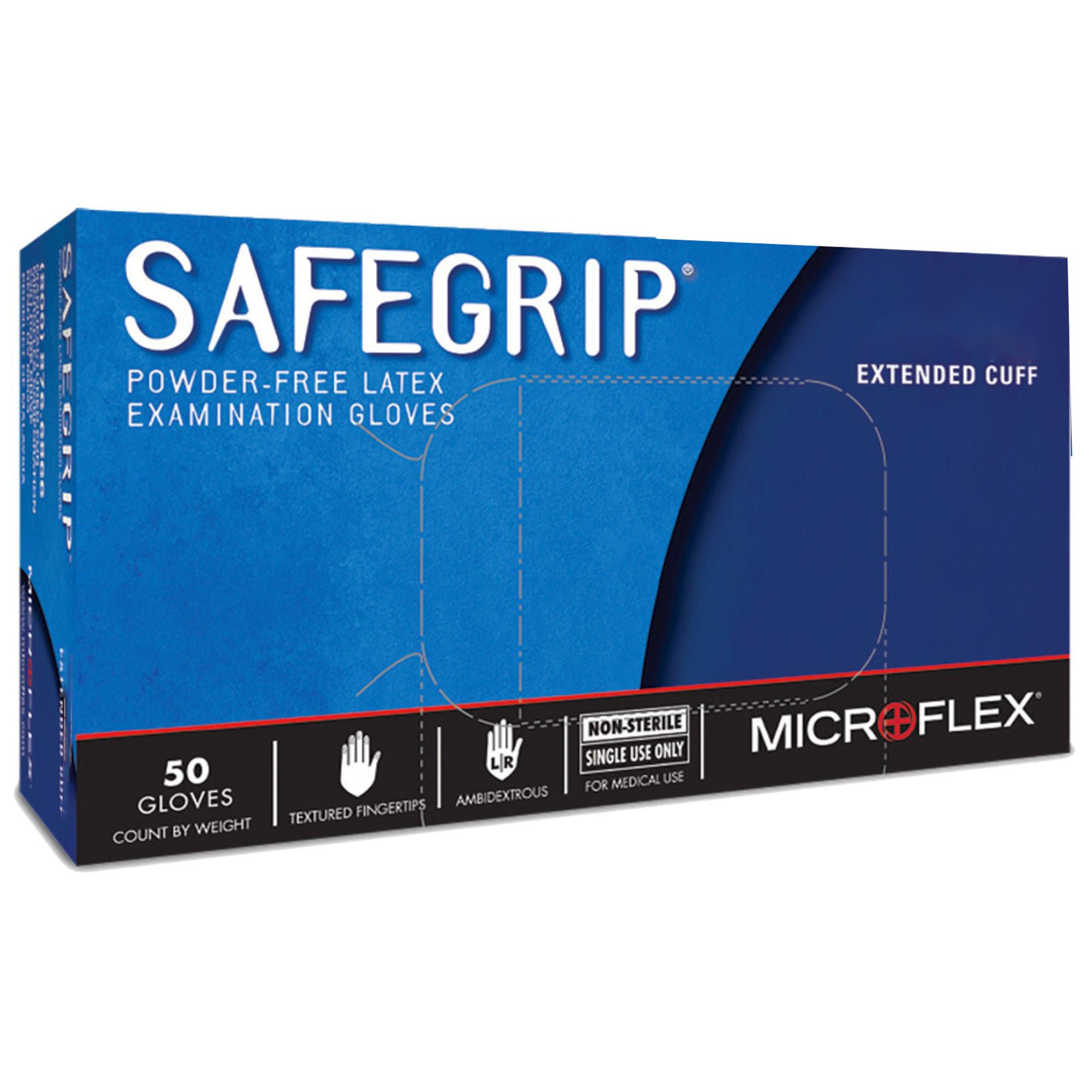 Microflex Medical - SG-375-XL SafeGrip® Latex Extended Cuff Length Exam Glove