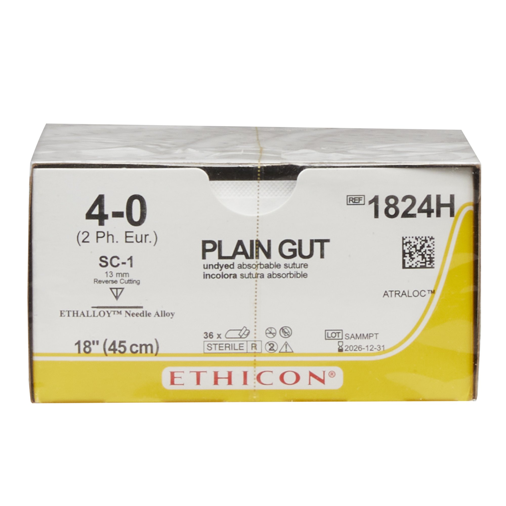 GUT PLAIN Absorbable Suture with Needle 1824H by J & J Healthcare Systems