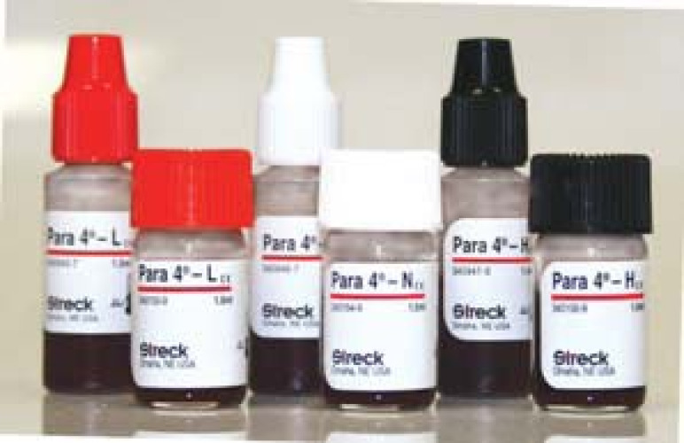 Streck Laboratories - 215403 Hematology Control Set Para 4® WBC, RBC, HGB, HCT and Platelet Values Low Level / Normal Level / High Level 3 X 1.5 mL