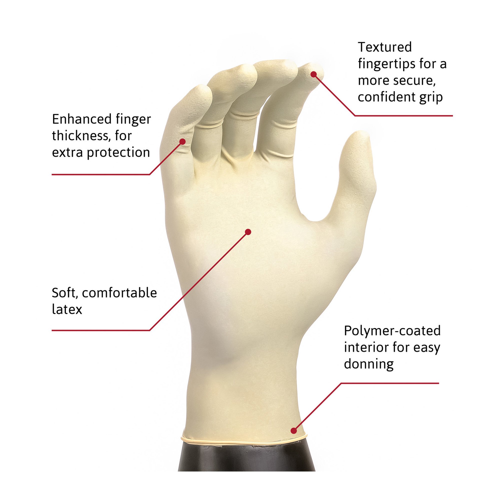 Microflex Medical MF-300-XL - Diamond Grip™ Latex Exam Glove, Extra Large, White - 100/Box, 1000/Case