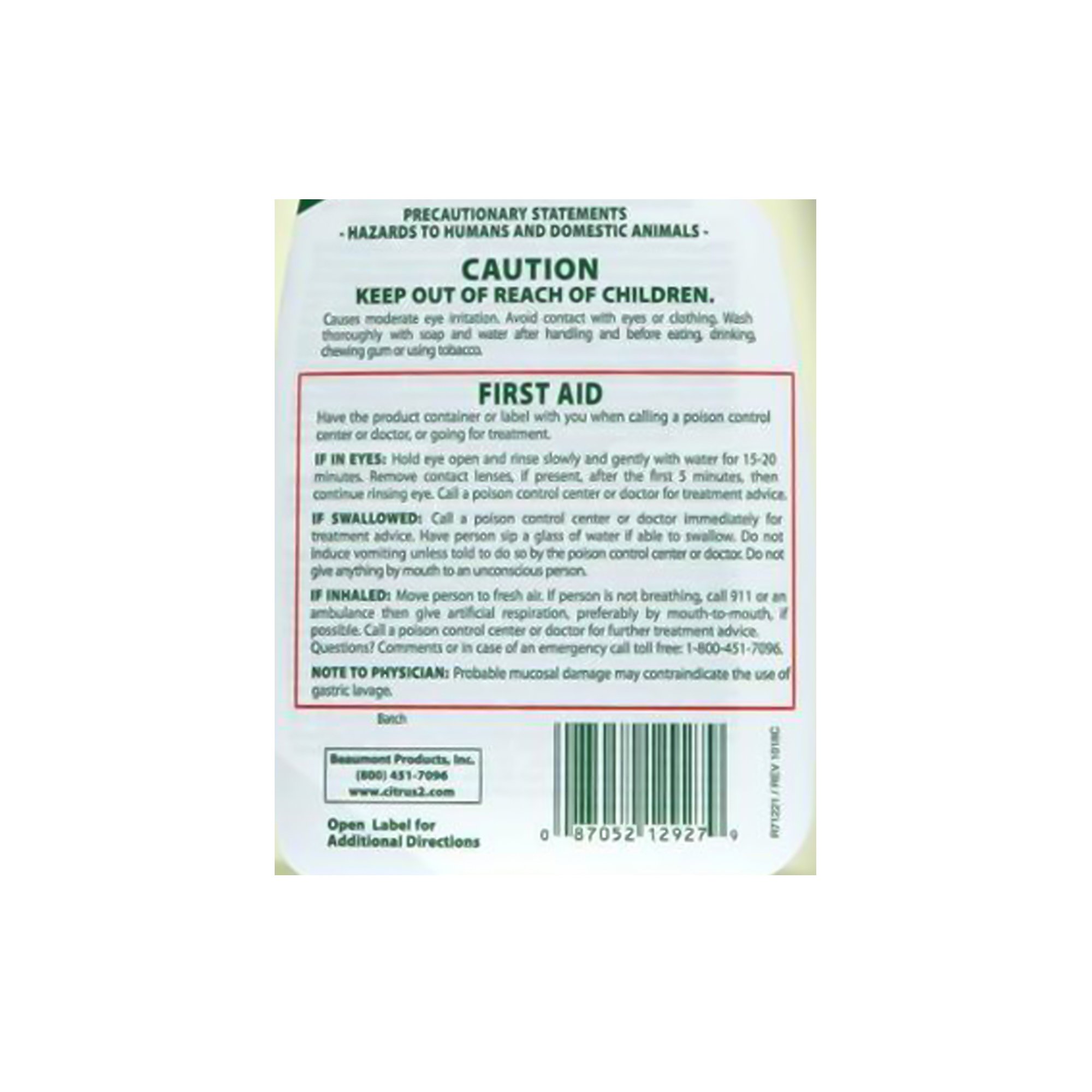 Beaumont Products - 633712927 Citrus II® Hospiral Germicidal Deodorizing Cleaner