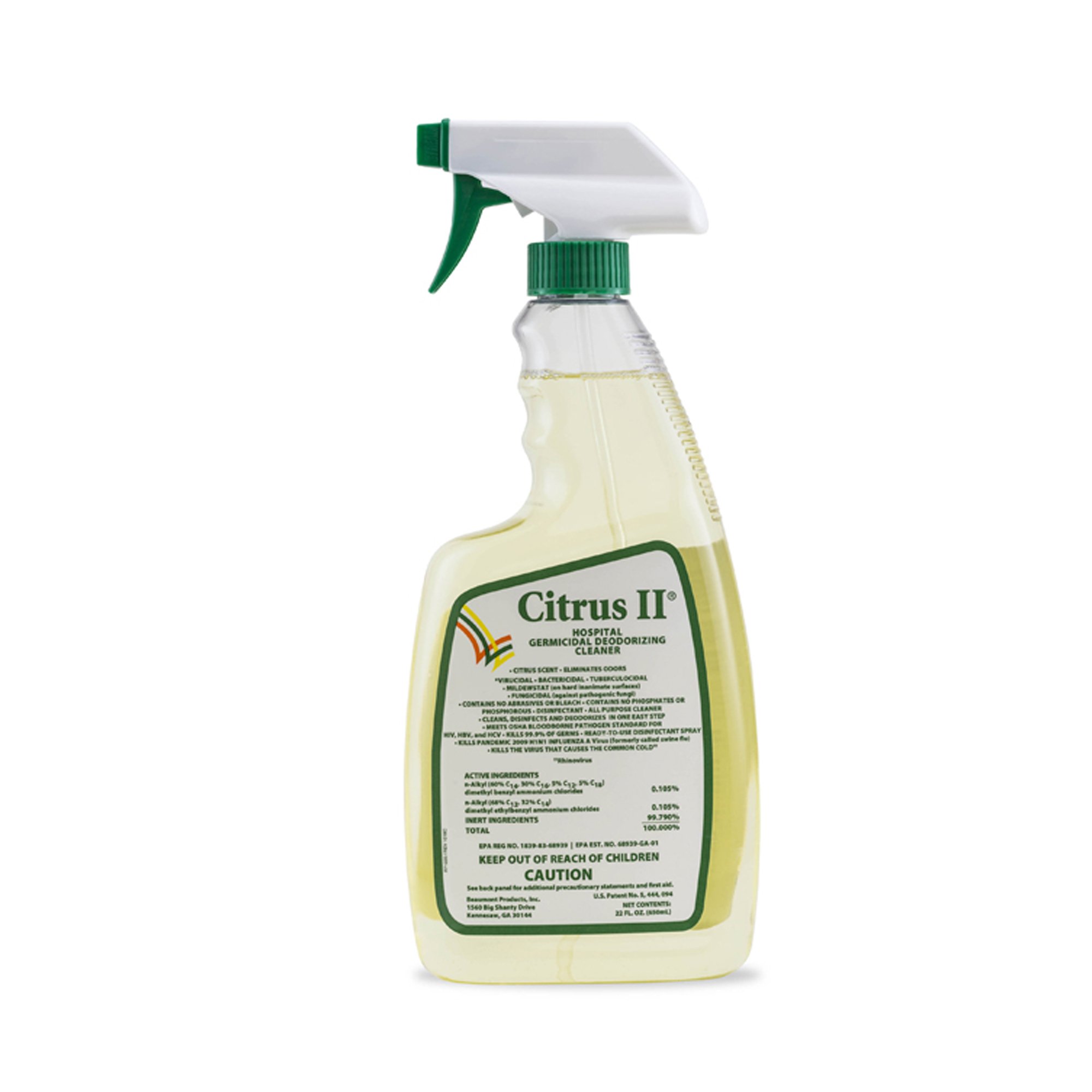 Beaumont Products - 633712927 Citrus II® Hospiral Germicidal Deodorizing Cleaner
