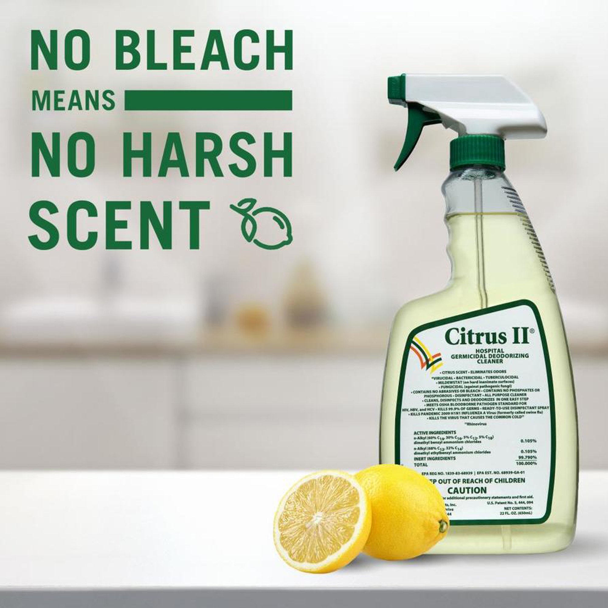 Beaumont Products 633712927 - Citrus II® Hospiral Germicidal Deodorizing Cleaner, 22 oz. Spray Bottle - 1/Each, 12/Case