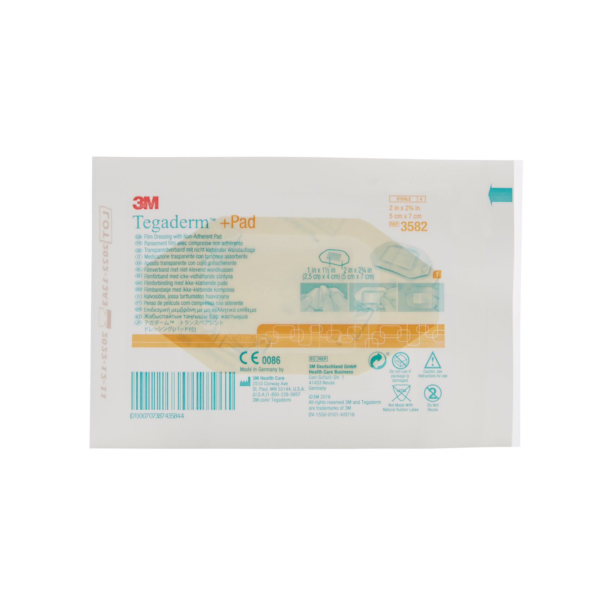 3M Tegaderm Transparent Film Dressing with Pad 3582 by Solventum