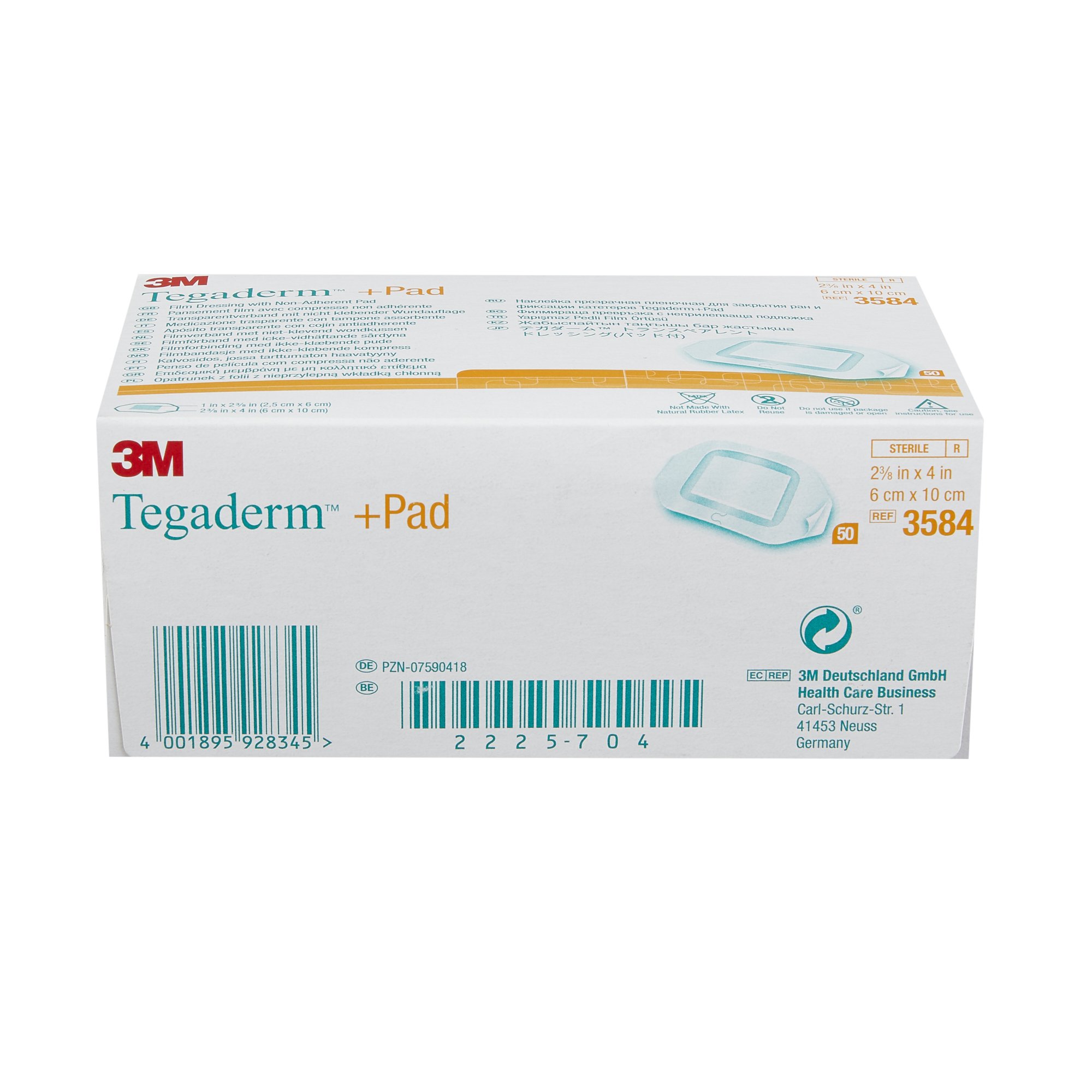 Solventum Corporation - 3584 3M™ Tegaderm™ Transparent Film Dressing with Pad