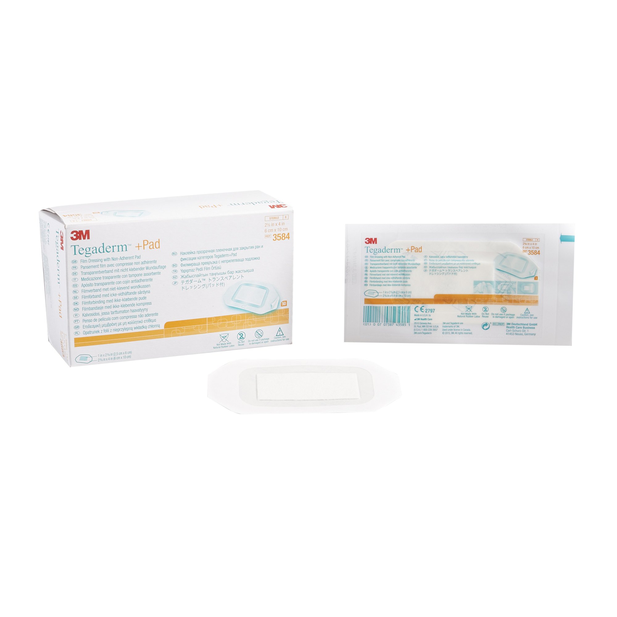 Solventum Corporation - 3584 3M™ Tegaderm™ Transparent Film Dressing with Pad