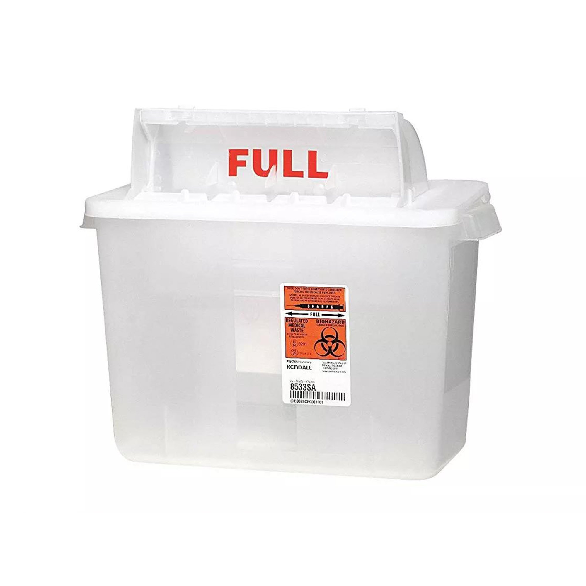 Cardinal - 8533SA Sharps Container SharpStar™ In-Room™ Translucent Base 11-3/4 H X 6 D X 13-3/4 W Inch Horizontal Entry 2 gal.