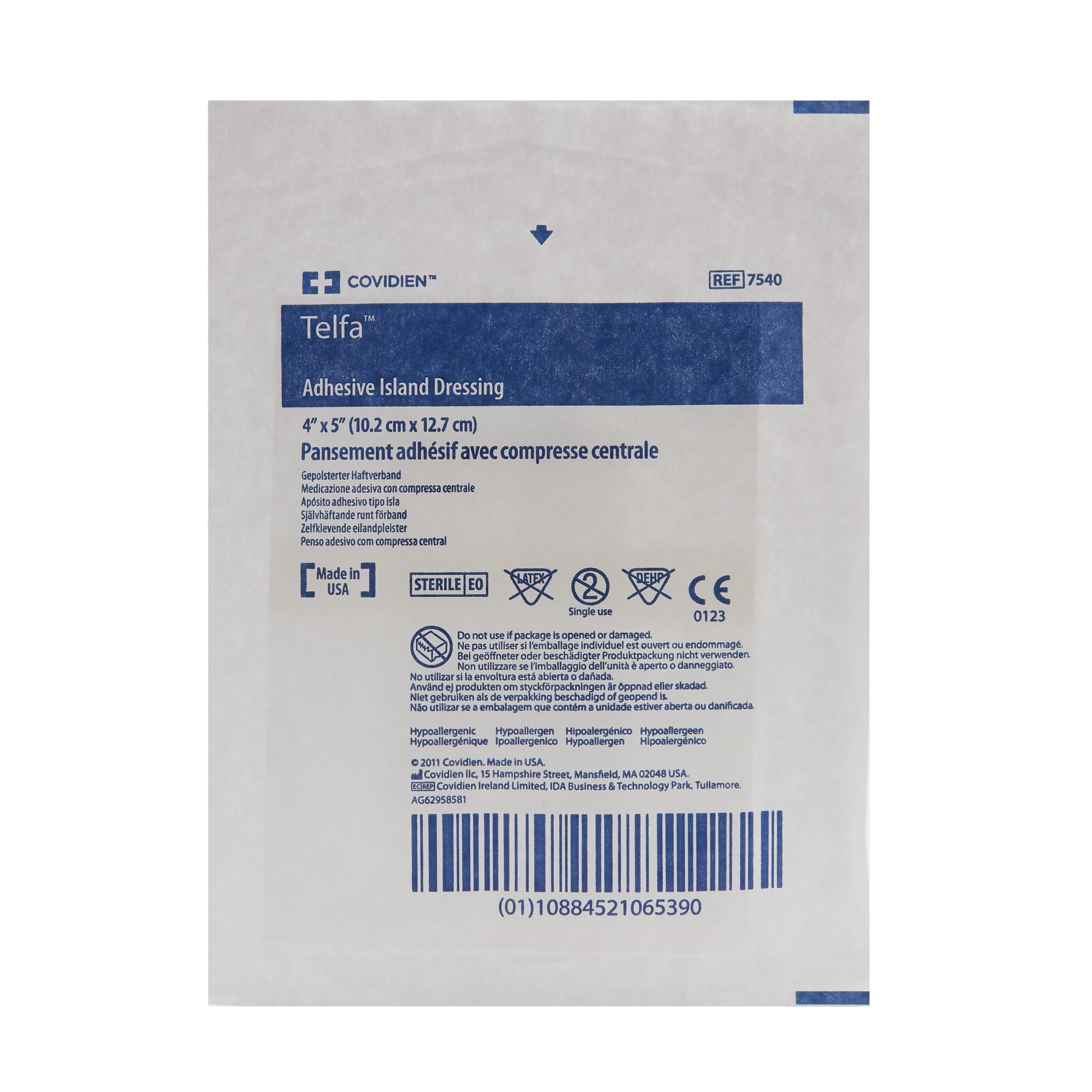 Cardinal 7540- - Telfa™ White Adhesive Dressing, 4 x 5 Inch - 1/Each, 25/Carton, 200/Case
