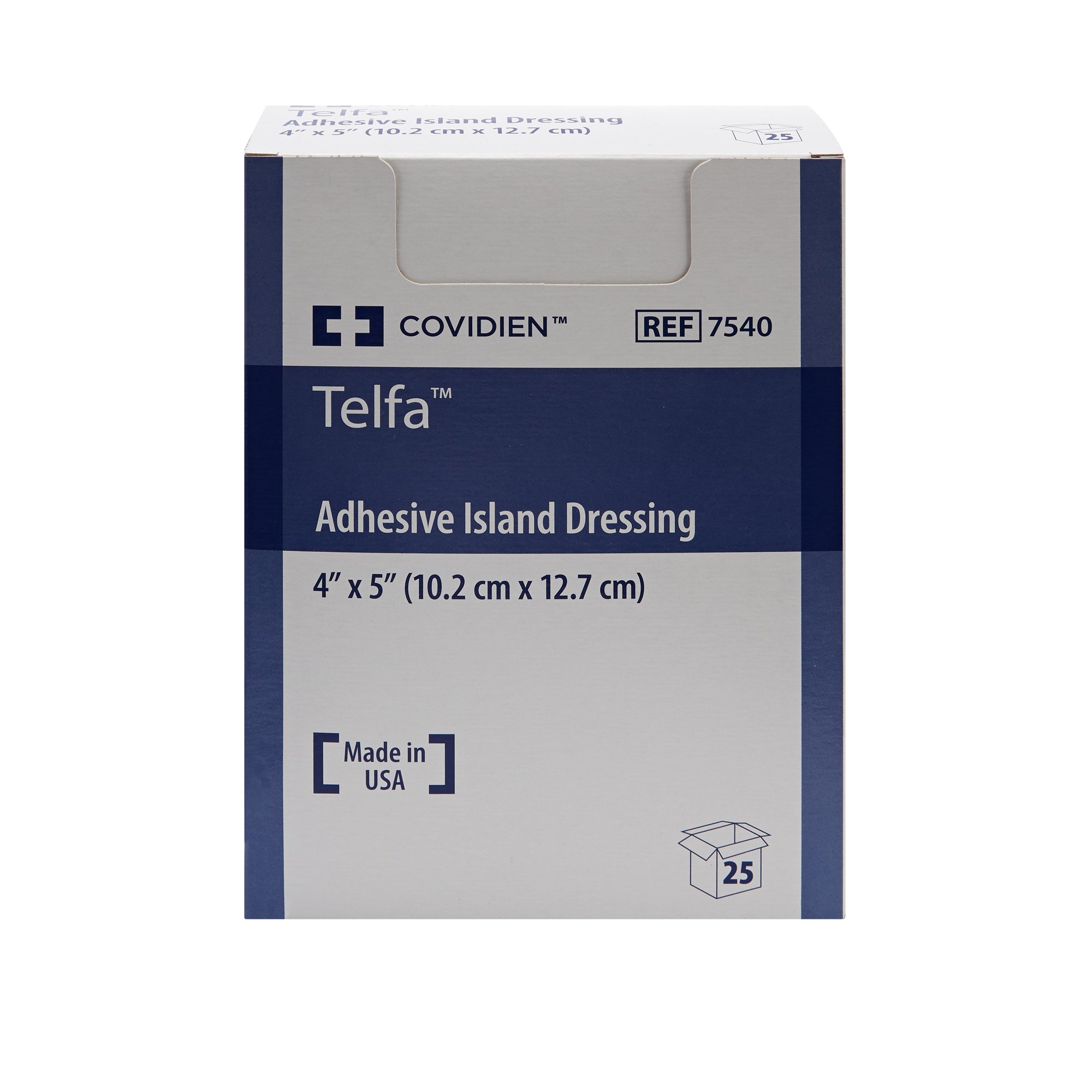 Cardinal 7540- - Telfa™ White Adhesive Dressing, 4 x 5 Inch - 1/Each, 25/Carton, 200/Case