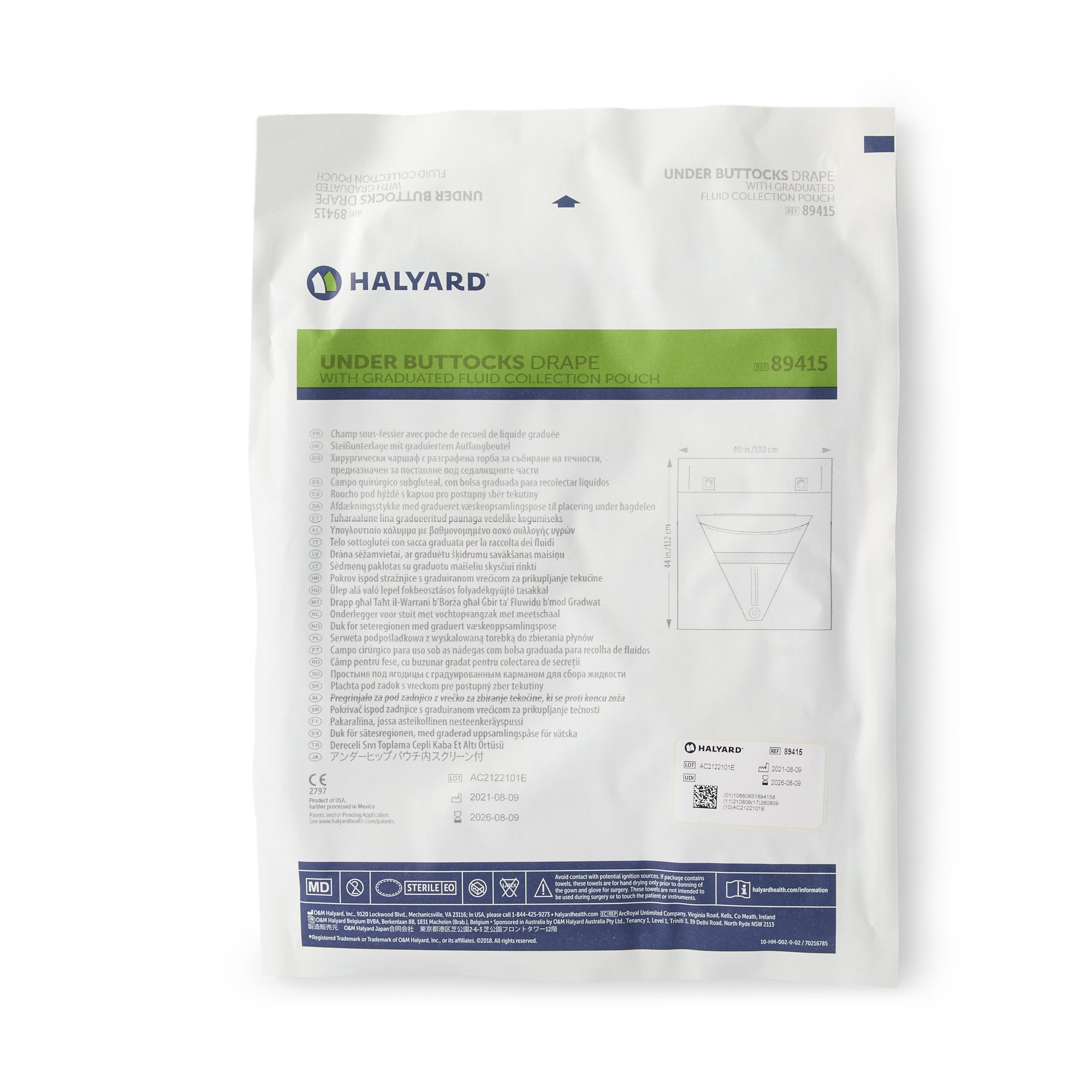 O&M Halyard Inc - 89415 Halyard Sterile Under Buttocks Obstetrics / Gynecology Drape