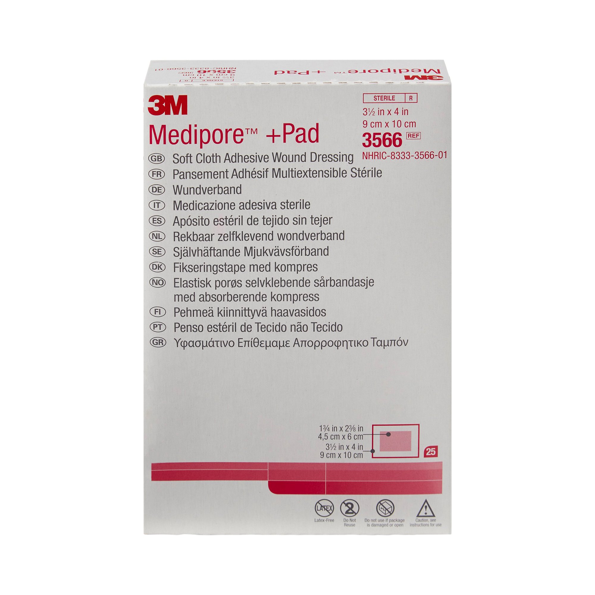 Solventum Corporation - 3566 3M™ Medipore™ +Pad Soft Cloth Dressings