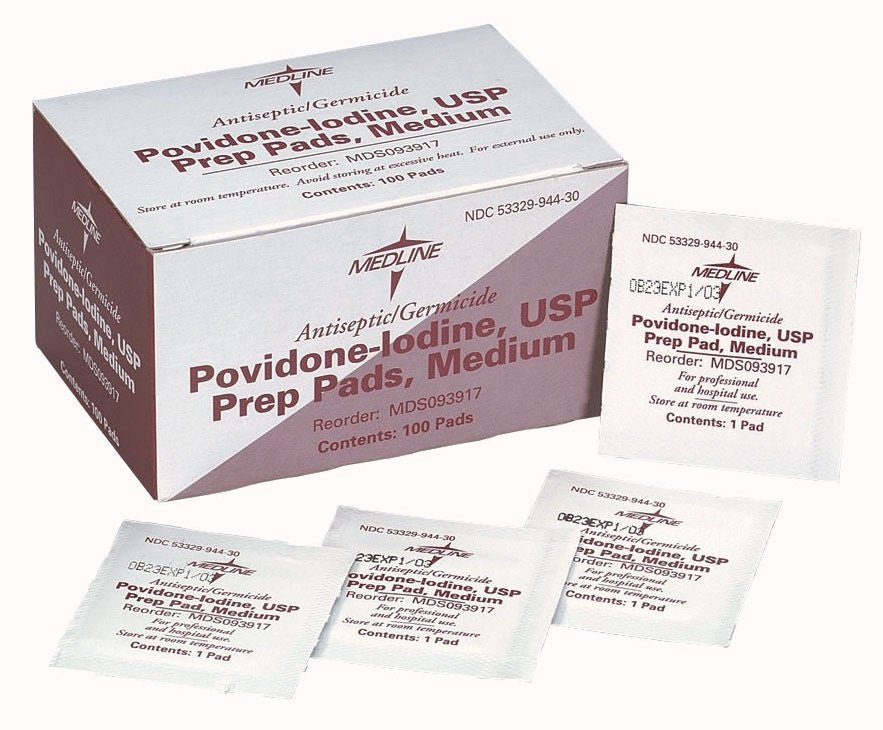 Medline - MDS093917 PVP Prep Pad Medline 10% Strength Povidone-Iodine Individual Packet Medium NonSterile