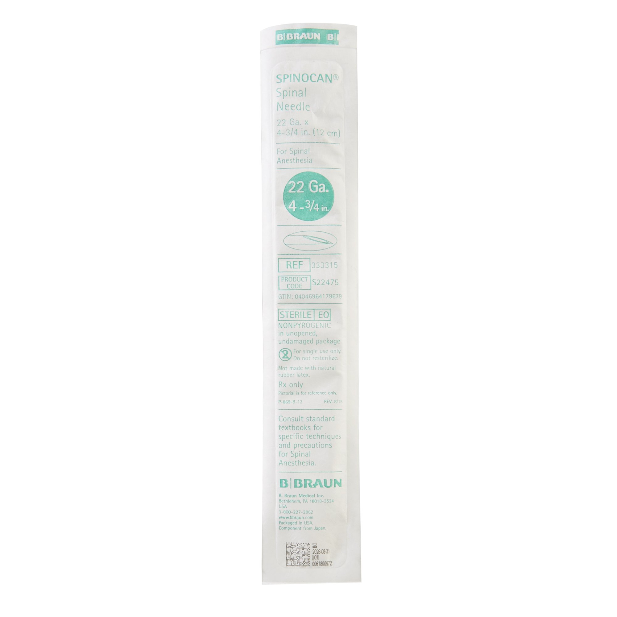 Spinocan Spinal Needle 333315 by B. Braun