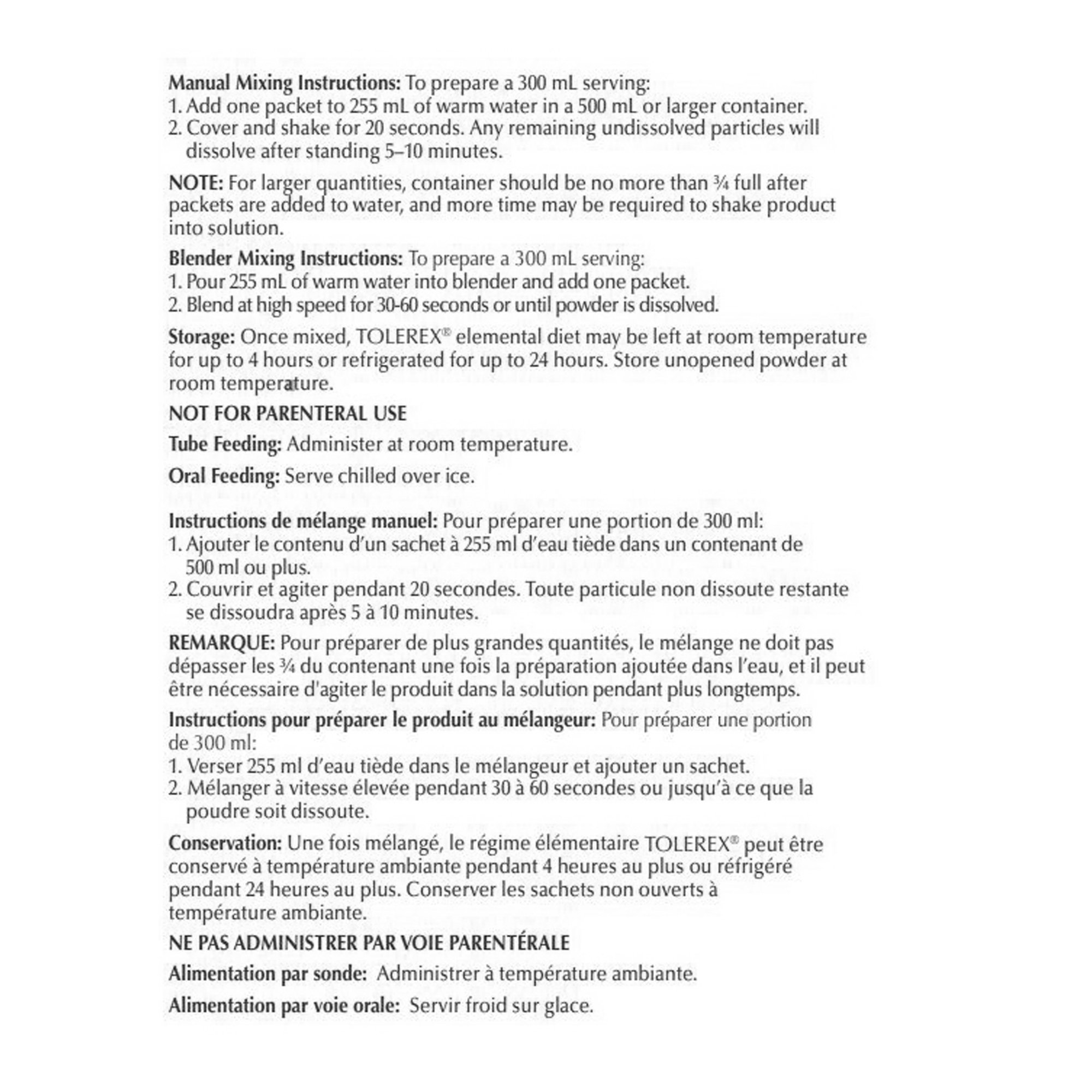 Nestle Healthcare Nutrition - 10043900458059 Tolerex® Formulated Liquid Diet Elemental Powder