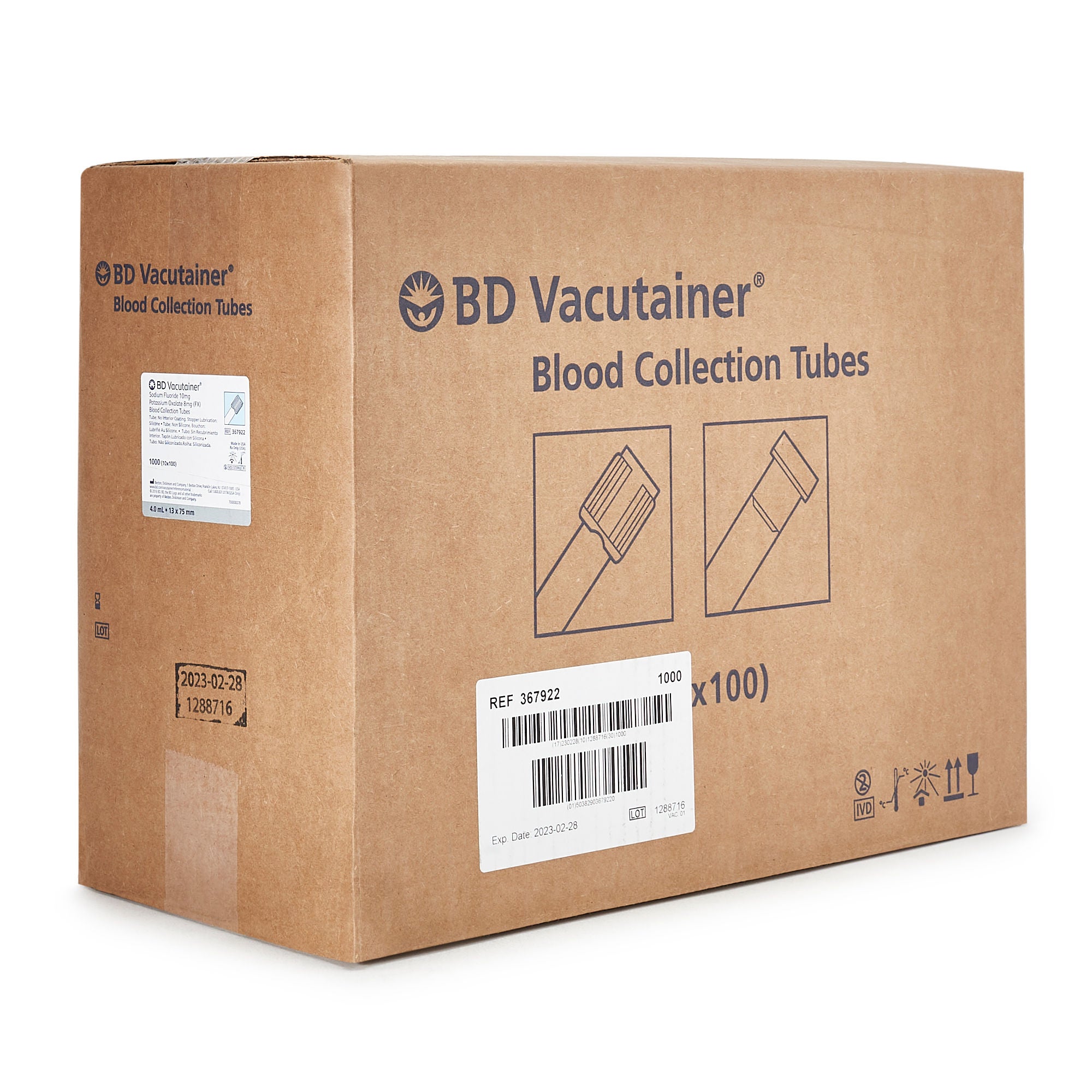 BD - 367922 BD Vacutainer® Venous Blood Collection Tube Sodium Fluoride / Potassium Oxalate Additive 4 mL BD Hemogard™ Closure Plastic Tube