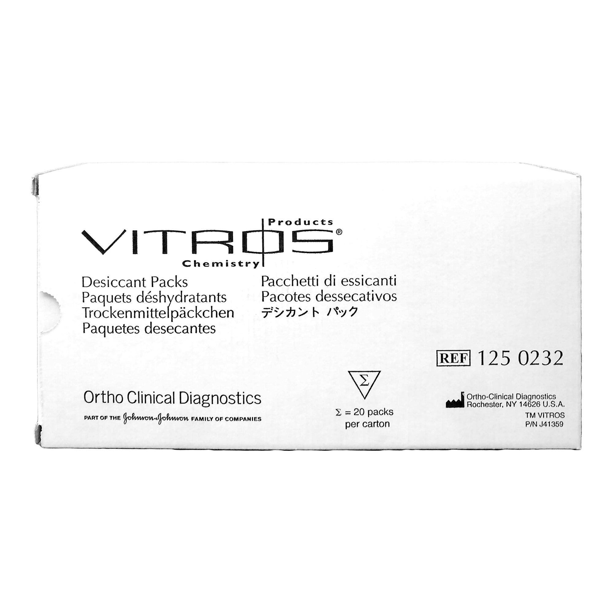 Ortho Clinical Diagnostics - 1250232 Desiccant Pack Vitros® Vitros 250 / 350 Chemistry System