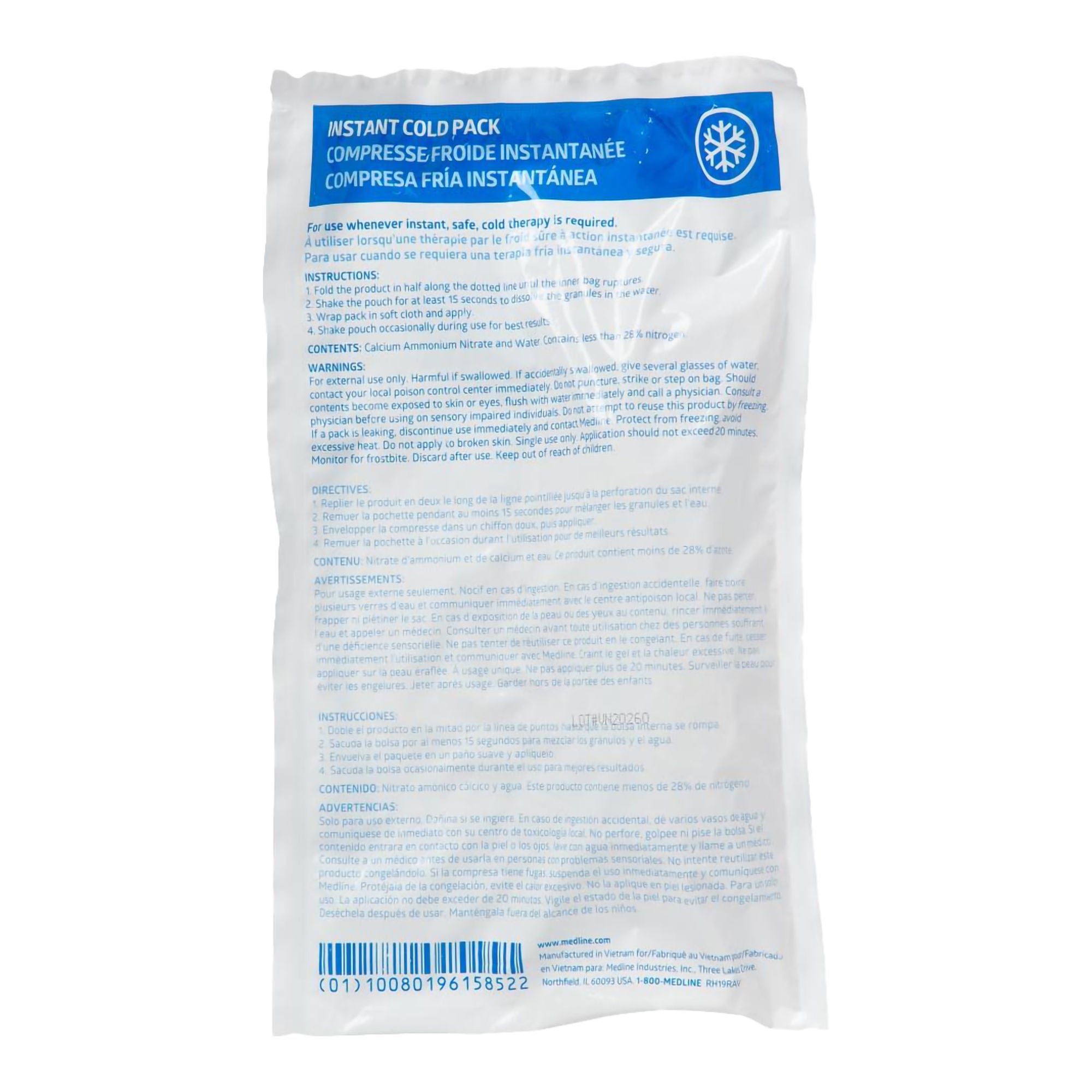Medline - MDS138000 Instant Cold Pack Accu-Therm™ Heavyweight Jr. General Purpose 6 X 10 Inch Disposable