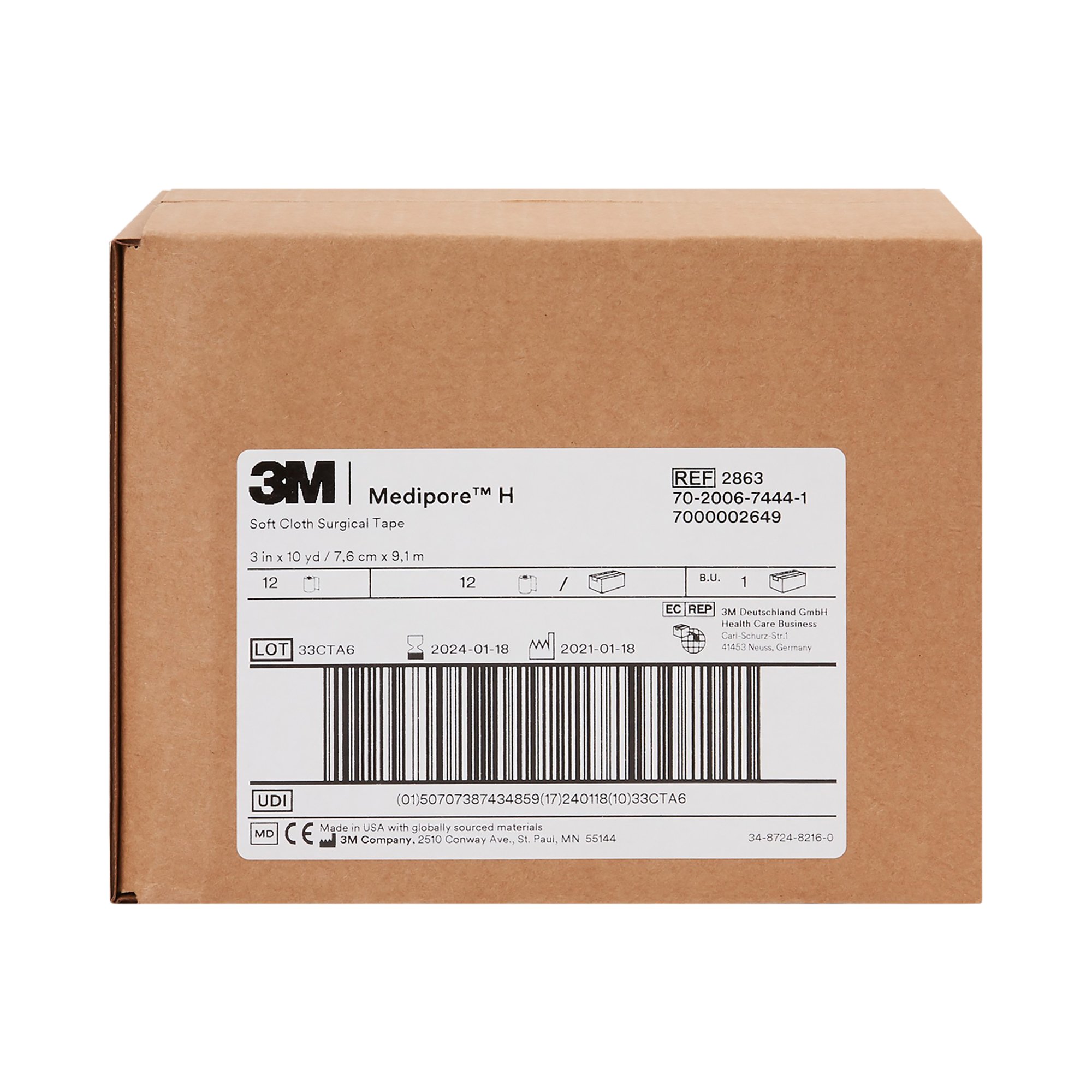 Solventum Corporation - 2863 3M™ Medipore™ H Cloth Medical Tape