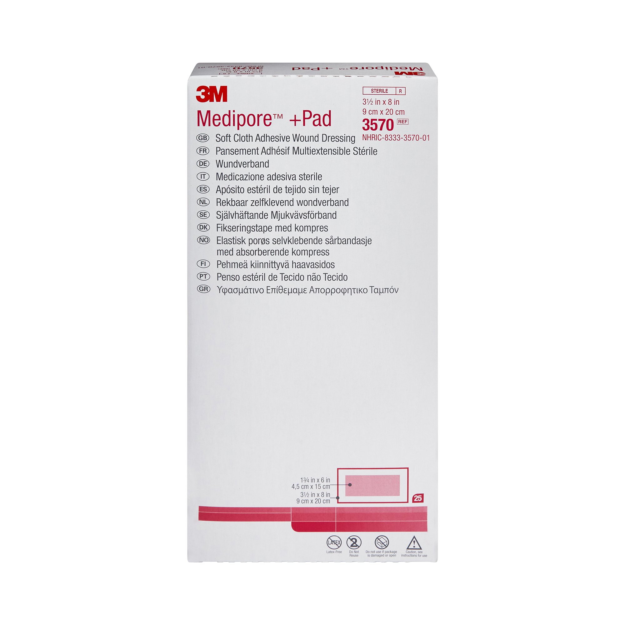 Solventum Corporation - 3570 3M™ Medipore™ + Pad Soft Cloth Adhesive Dressing