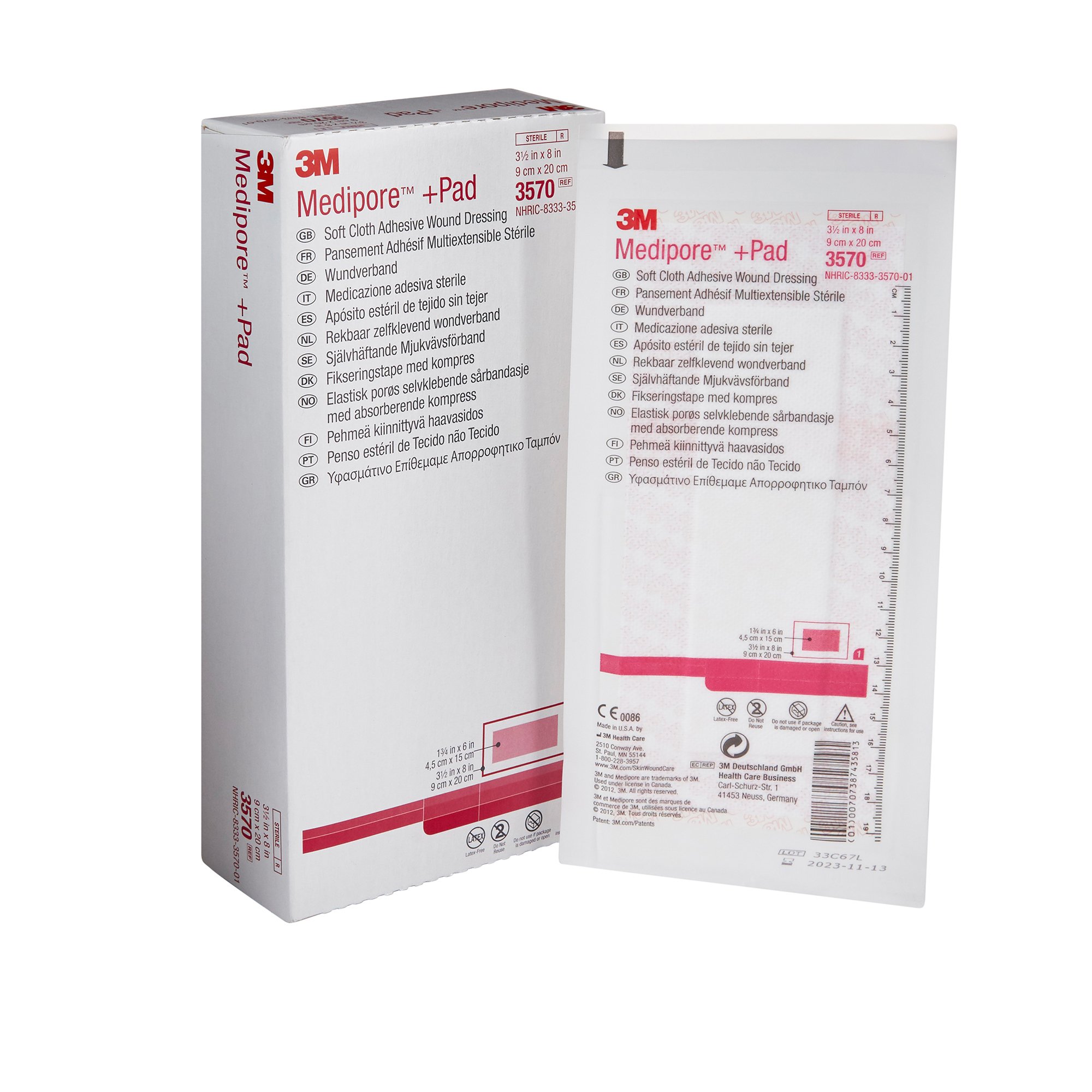 Solventum Corporation - 3570 3M™ Medipore™ + Pad Soft Cloth Adhesive Dressing