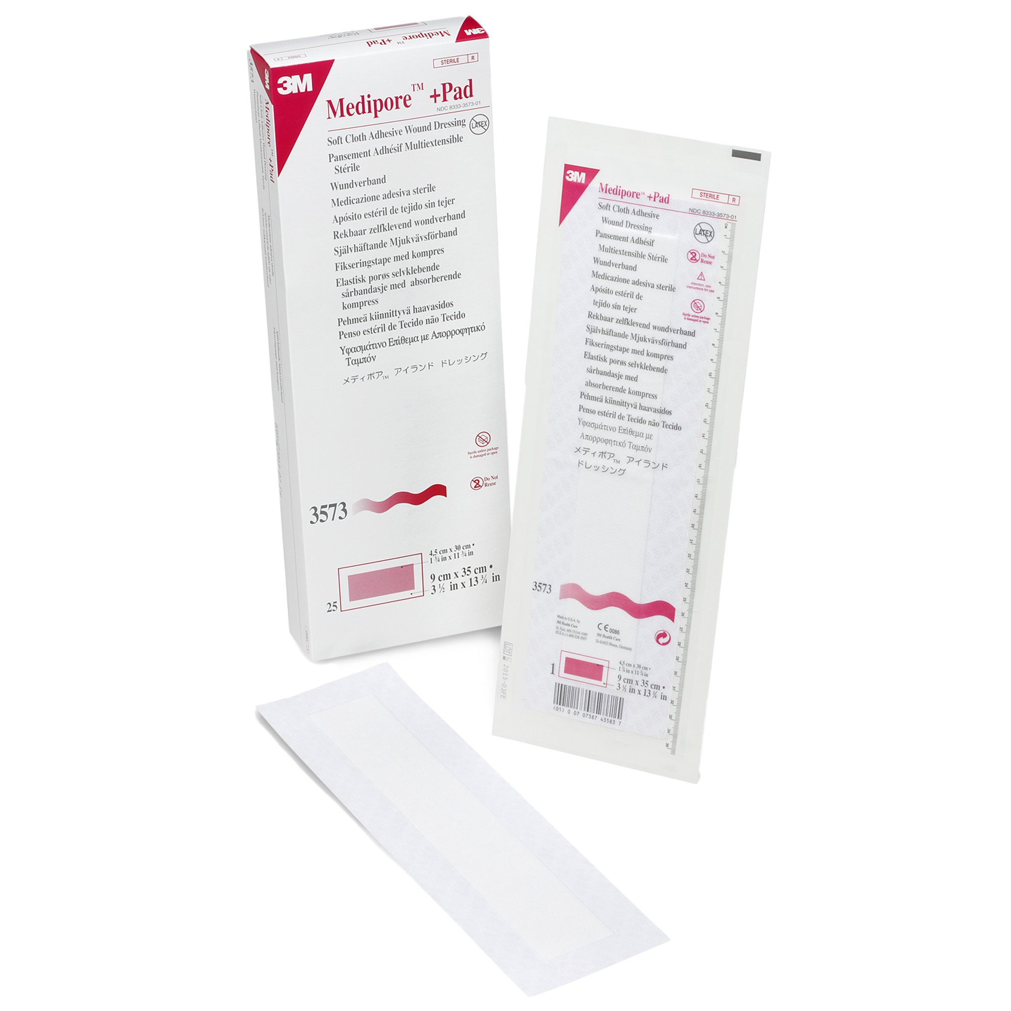 Solventum Corporation - 3573 3M™ Medipore™ + Pad Soft Cloth Adhesive Dressing