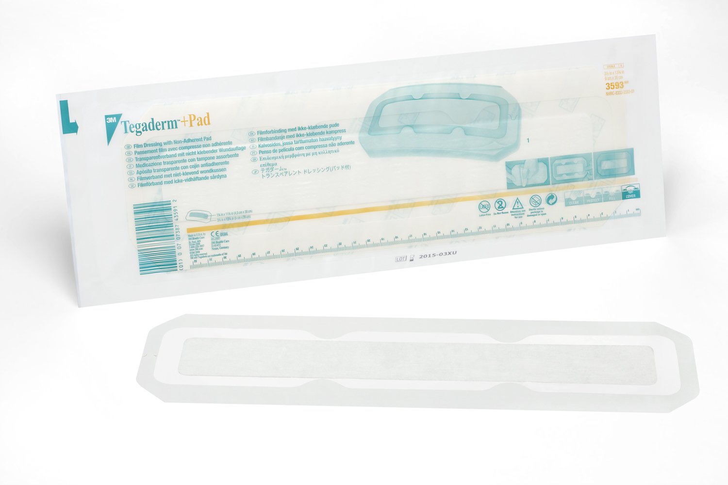 Solventum Corporation - 3593 3M™ Tegaderm™ Transparent Film Dressing with Pad