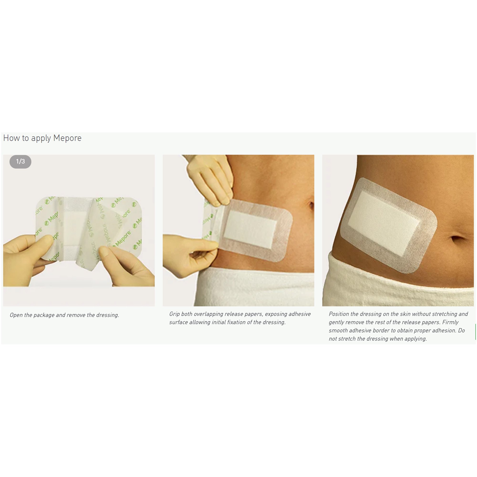 Molnlycke 670800 - Mepore® Adhesive Dressing, 2.5 x 3 Inch - 1/Each, 60/Box, 480/Case