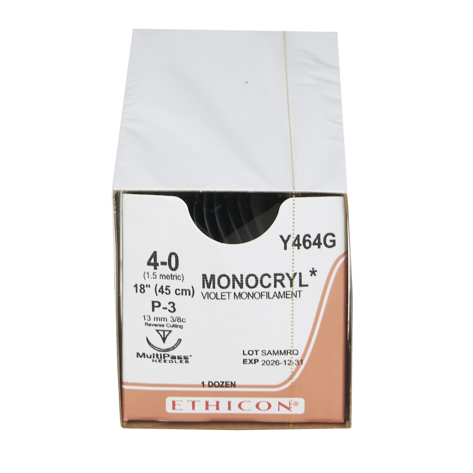 J & J Healthcare Systems Y464G - Monocryl™ Suture with Needle - 12/Dozen, 12/Box