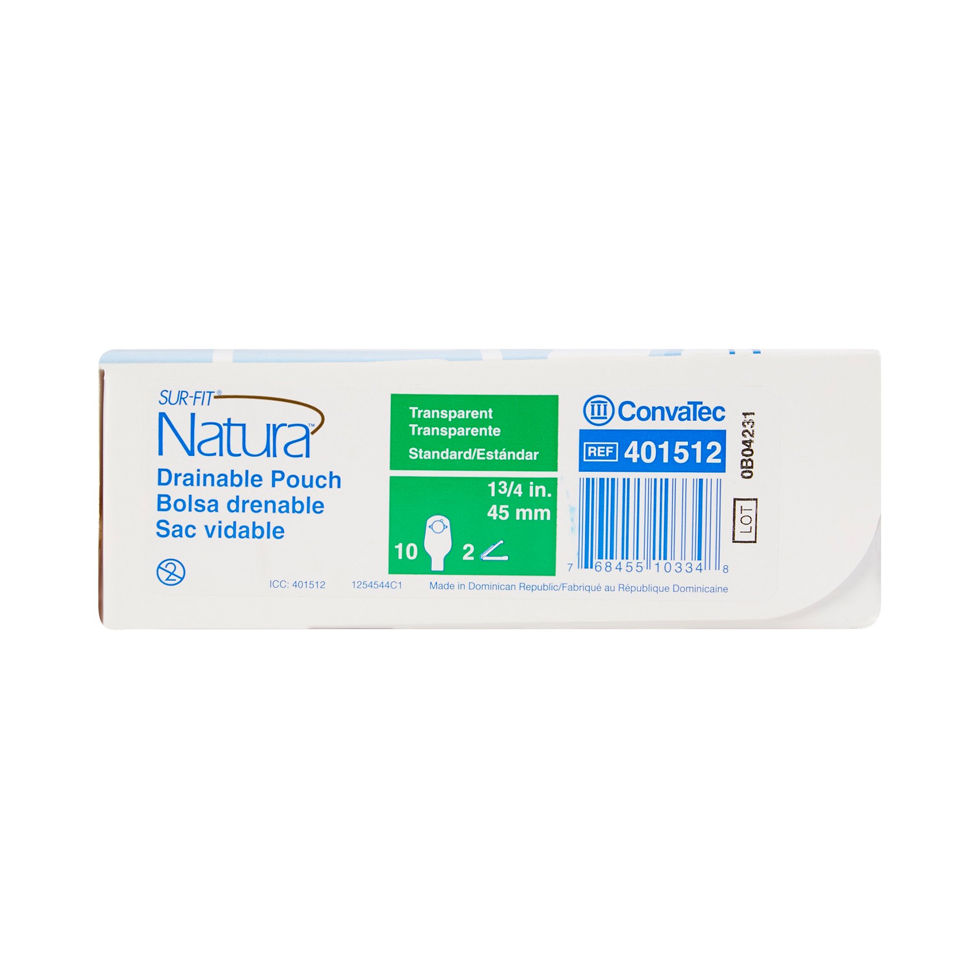 ConvaTec - 401512 Sur-Fit Natura Two-Piece Transparent Colostomy Pouch