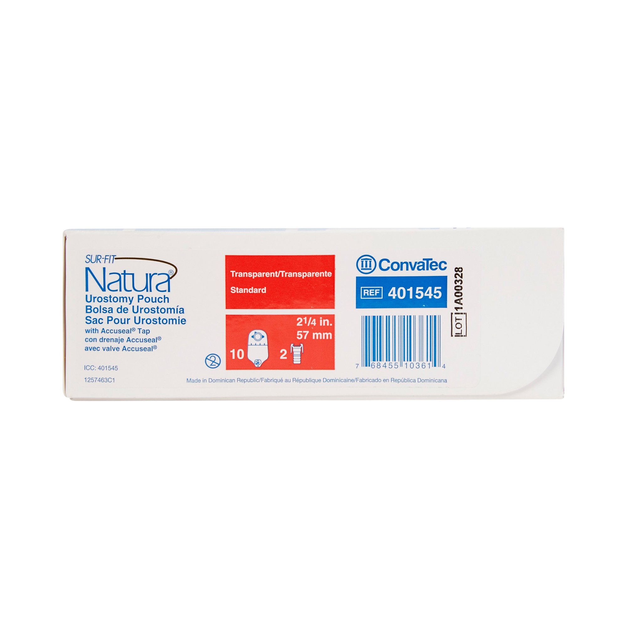 ConvaTec 401545 - Sur-Fit Natura Two-Piece Urostomy Pouch, 2¼ Inch Flange - 1/Each, 10/Box