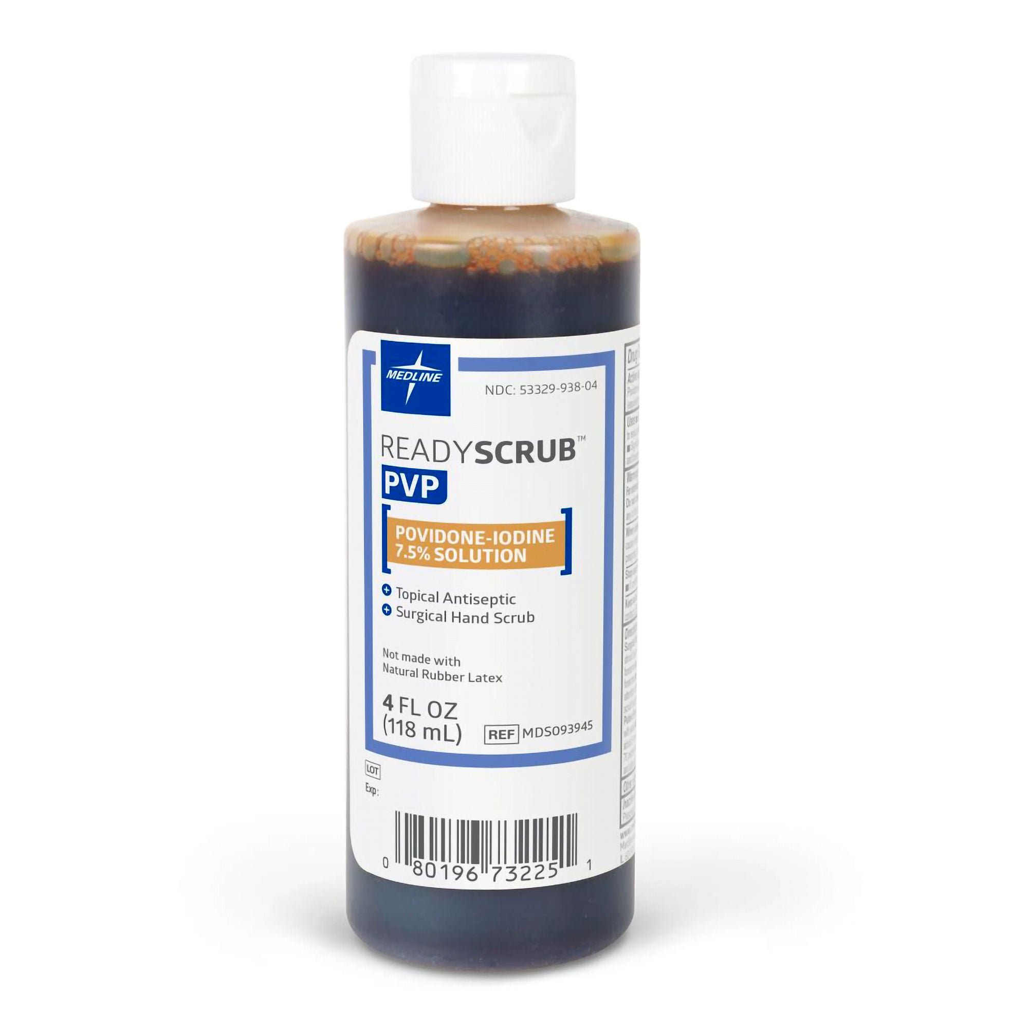 Medline - MDS093945 Surgical Scrub Solution ReadyScrub™ 4 oz. Bottle 7.5% Strength Povidone-Iodine NonSterile