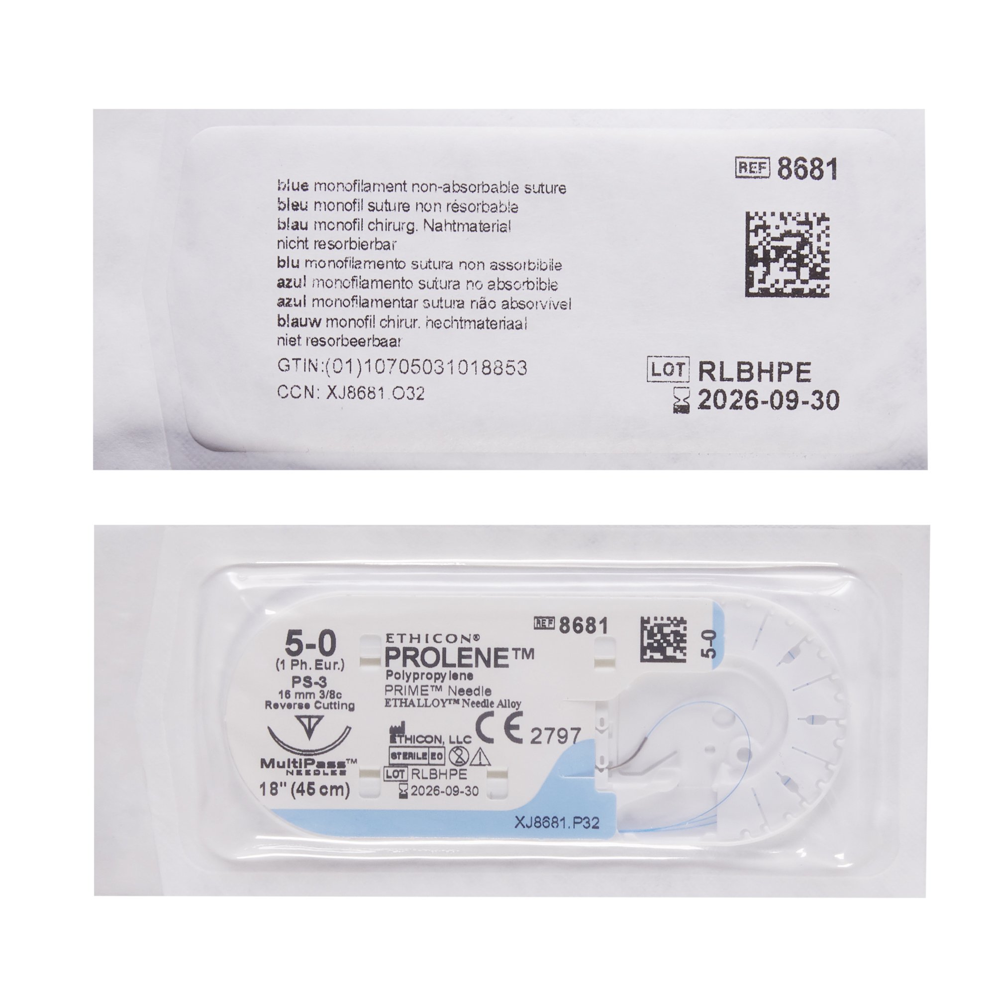 J & J Healthcare Systems 8681G - Prolene™ Suture with Needle - 12/Dozen, 12/Box