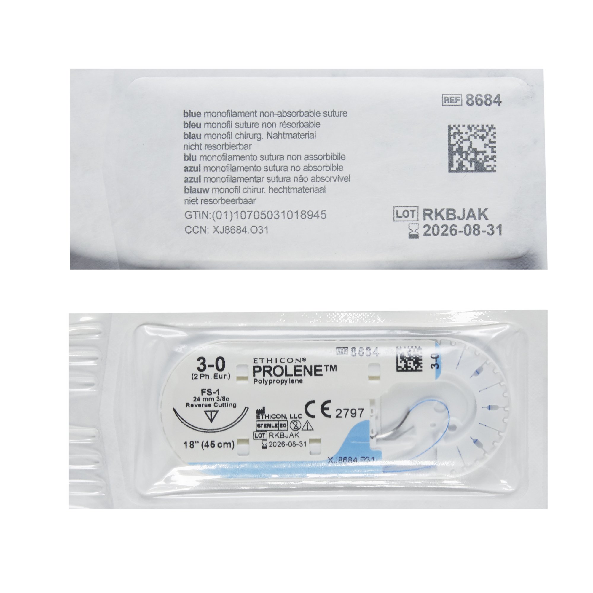 J & J Healthcare Systems 8684G - Prolene™ Suture with Needle - 12/Dozen, 12/Box