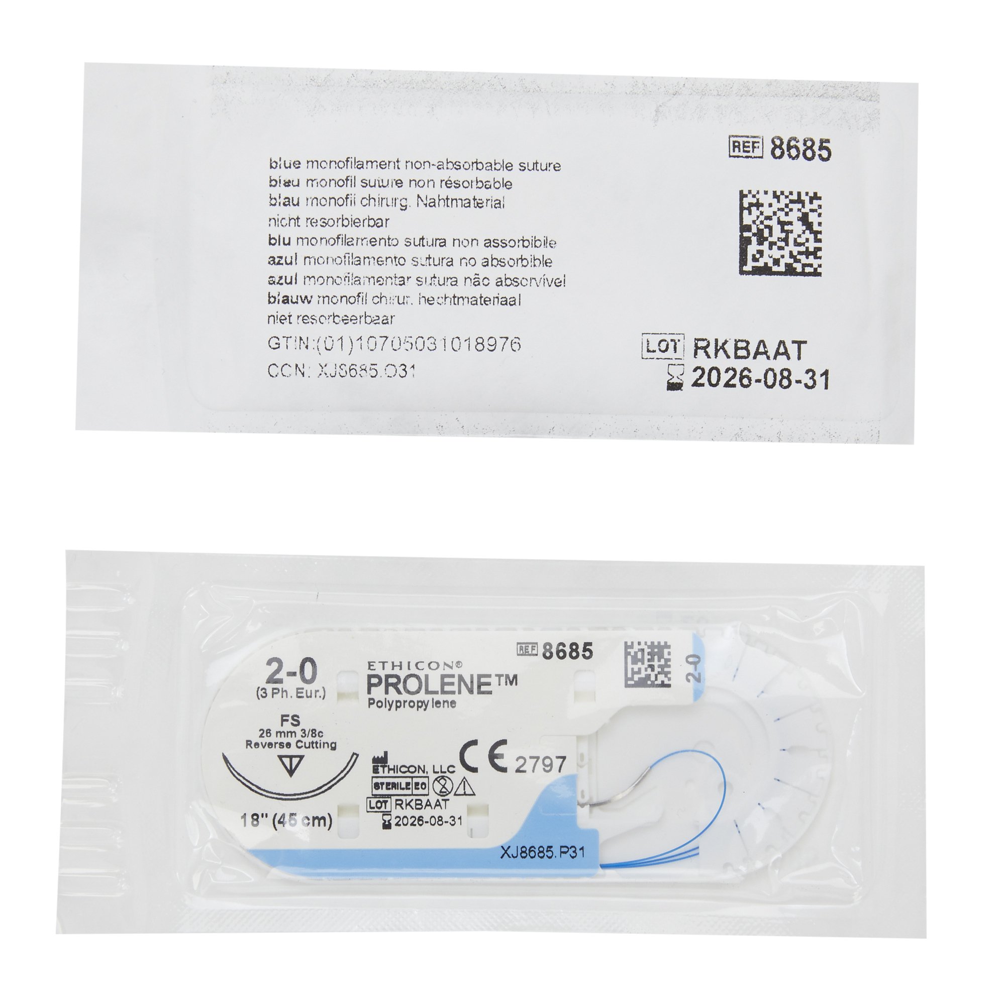J & J Healthcare Systems 8685H - Prolene™ Suture with Needle - 12/Dozen, 36/Box